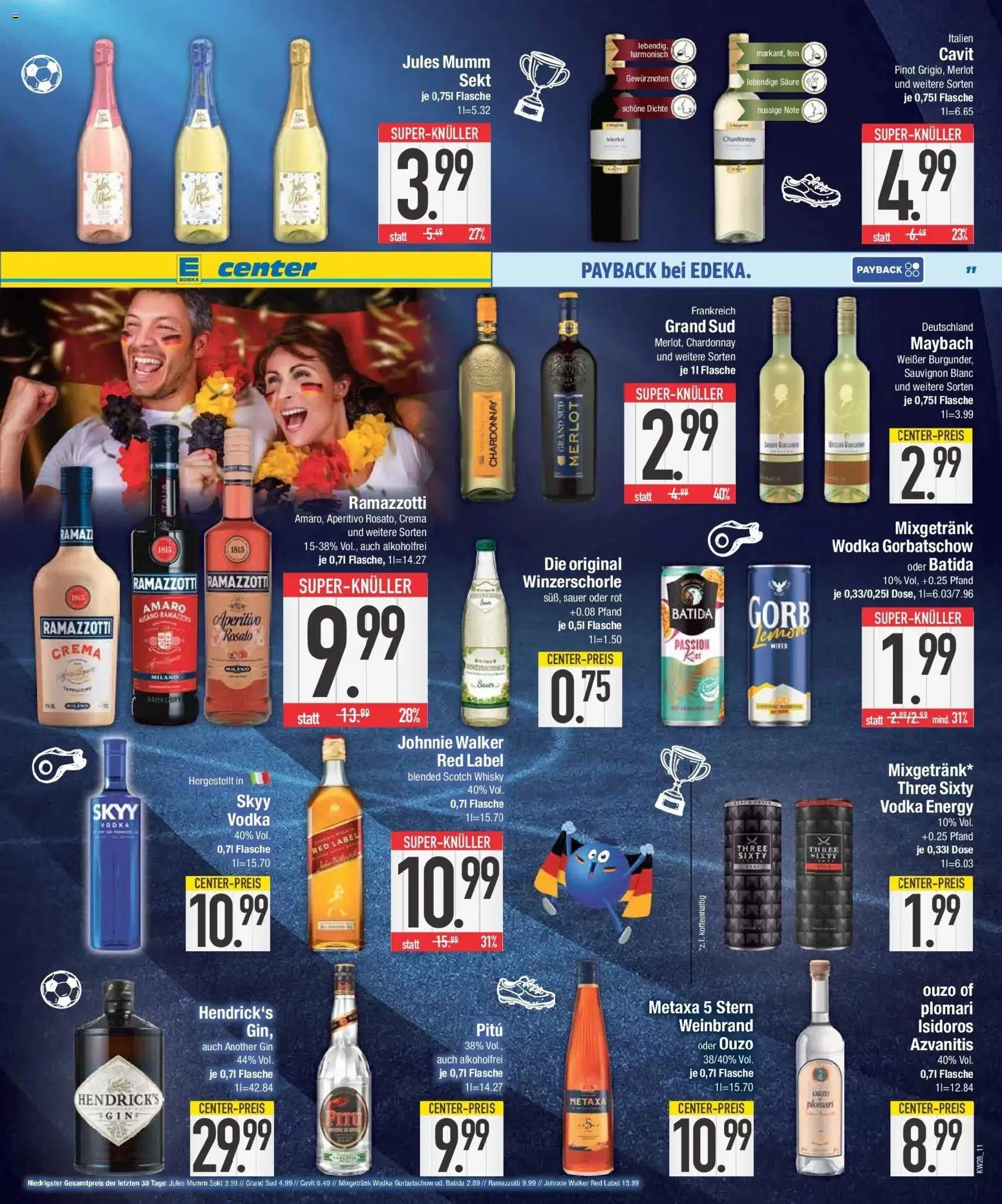 E center Wochenangebote – gültig ab 06.07.2026 | Seite: 11 | Produkte: Ouzo, Sekt, Wodka, Ramazzotti