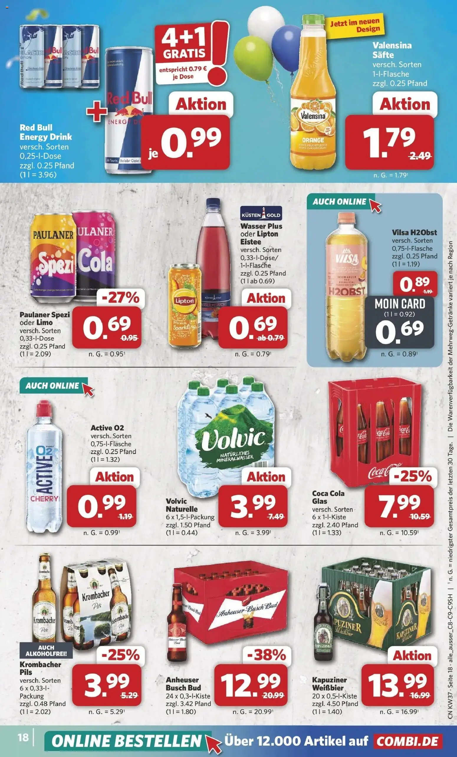 Combi Prospekt Celle – gültig ab 07.09.2026 | Seite: 20 | Produkte: Red bull, Coca cola, Energy, Pils