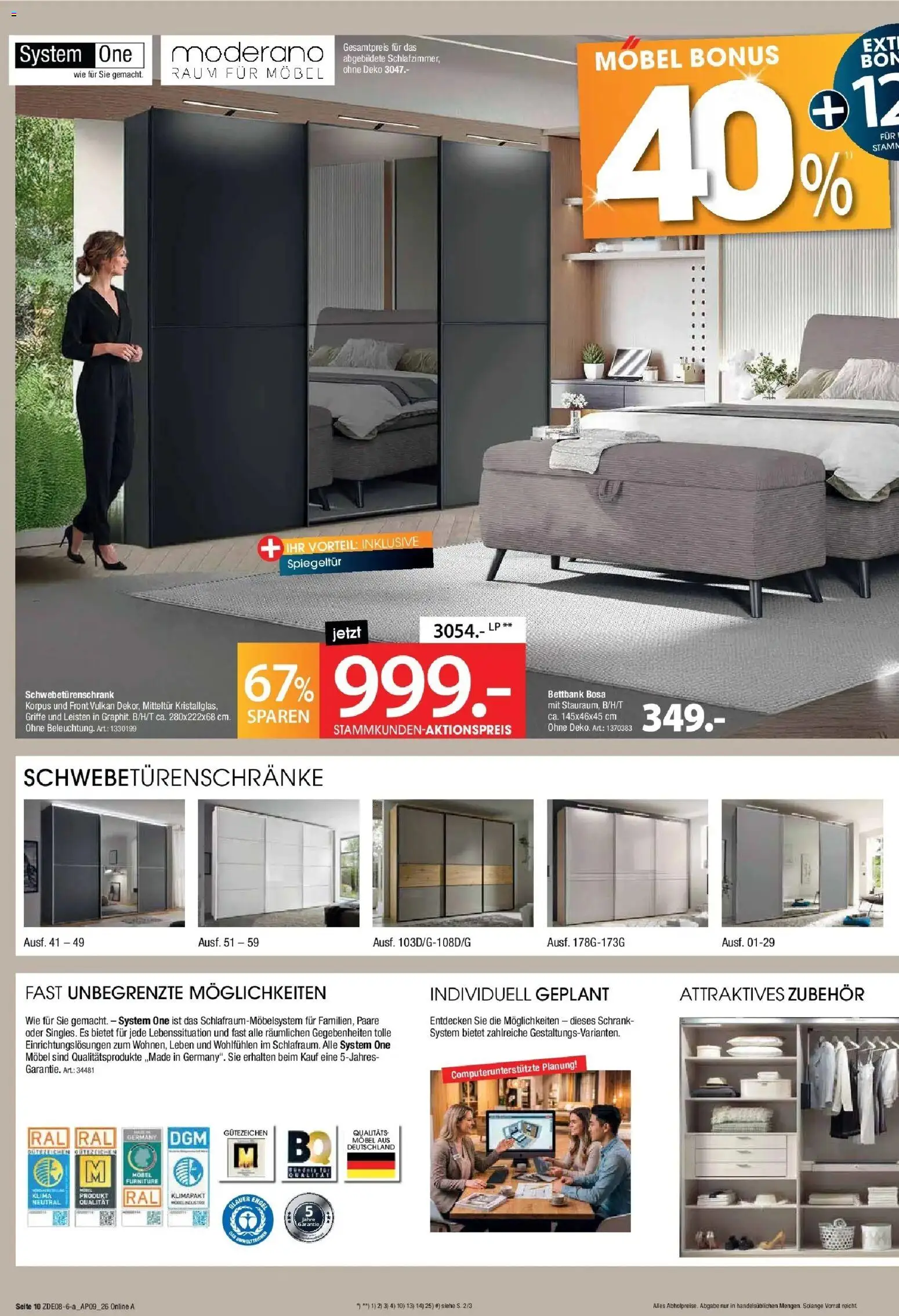 Zurbrüggen Bonus Sonder-Tage – gültig ab 22.08.2026 | Seite: 12 | Produkte: Schwebetürenschrank, Schrank