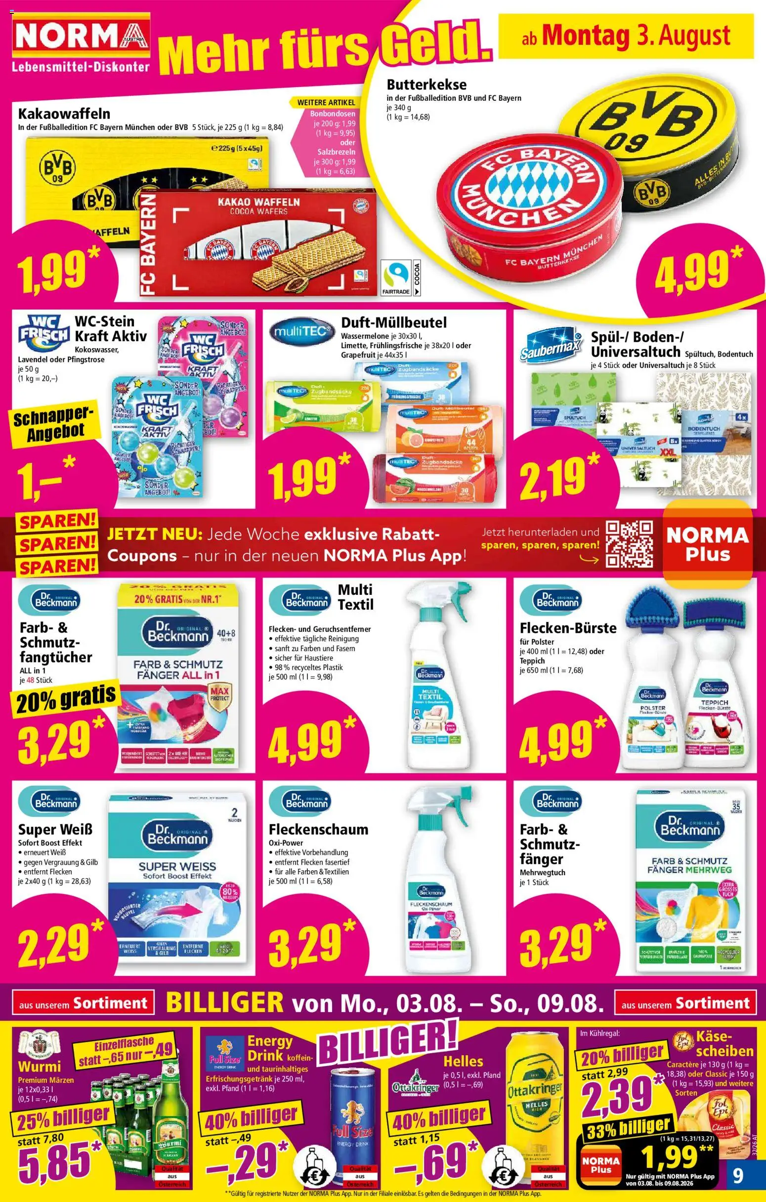 Norma Flugblatt gültig ab 03.08.2026 | Seite: 9 | Produkte: Grapefruit, Wassermelone, Waffeln, Duft