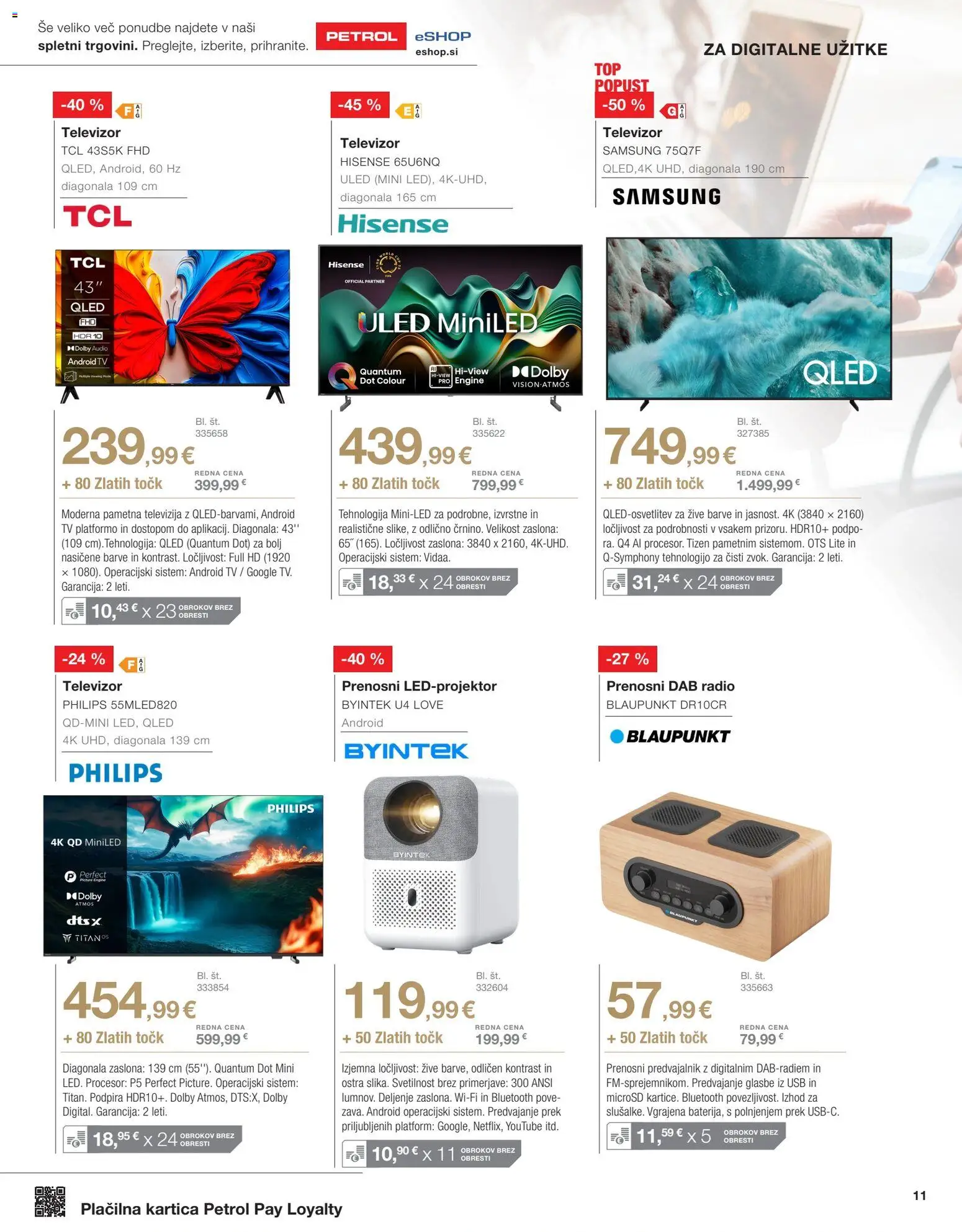 Novi Petrol katalog ponudbe – veljaven od 02.03.2026 | Stran: 11 | Izdelki: Televizor, Tv, Audio, Predvajalnik