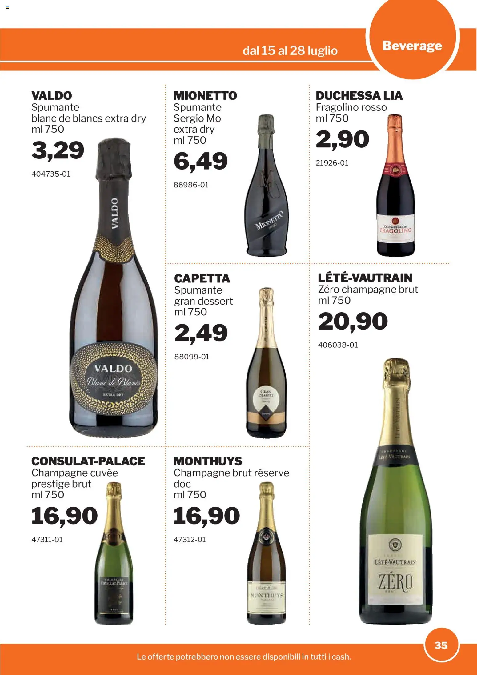 Volantino Sogegross del 15/07/2026 | Pagina: 35 | Prodotti: Spumante, Champagne