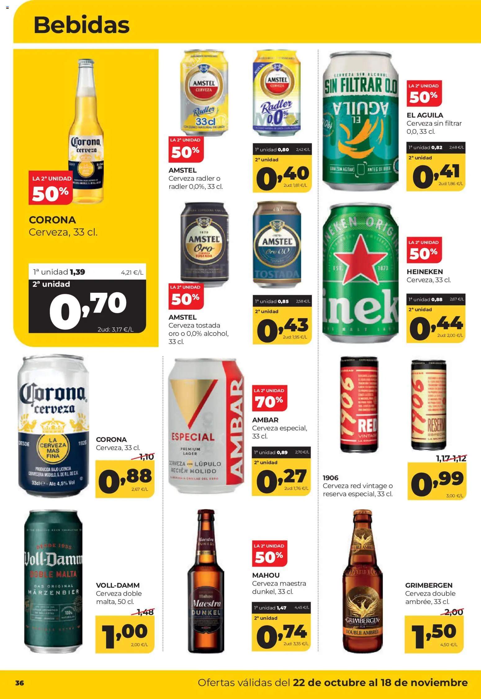 Alimerka folleto Castilla y León │ válido desde el 22/10/2026 | Página: 38 | Productos: Radler, Cerveza, Bebidas, Heineken