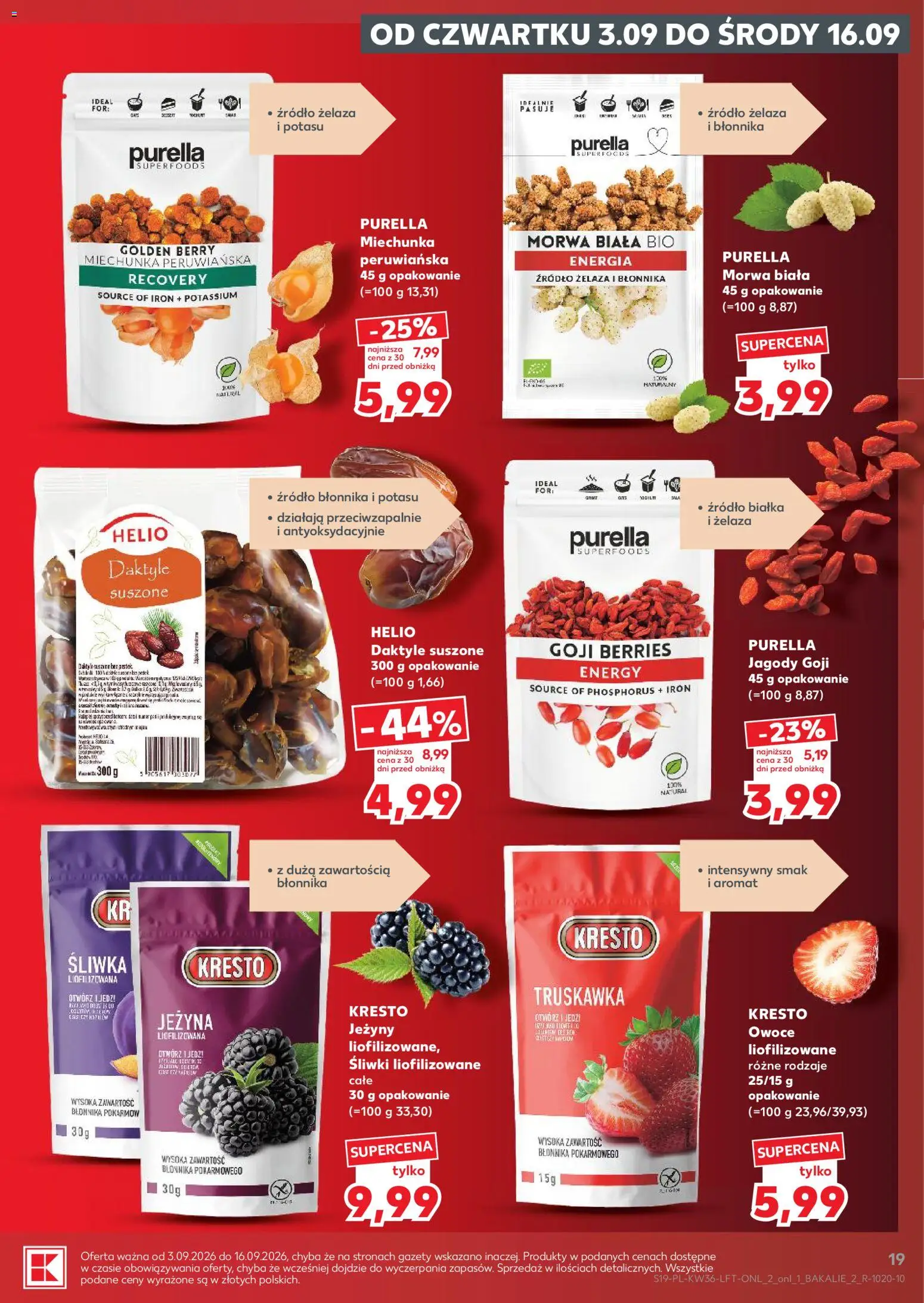 Kaufland gazetka od 03.09.2026 | Strona: 19 | Produkty: Jagody, Gazety, Jeżyny, Owoce