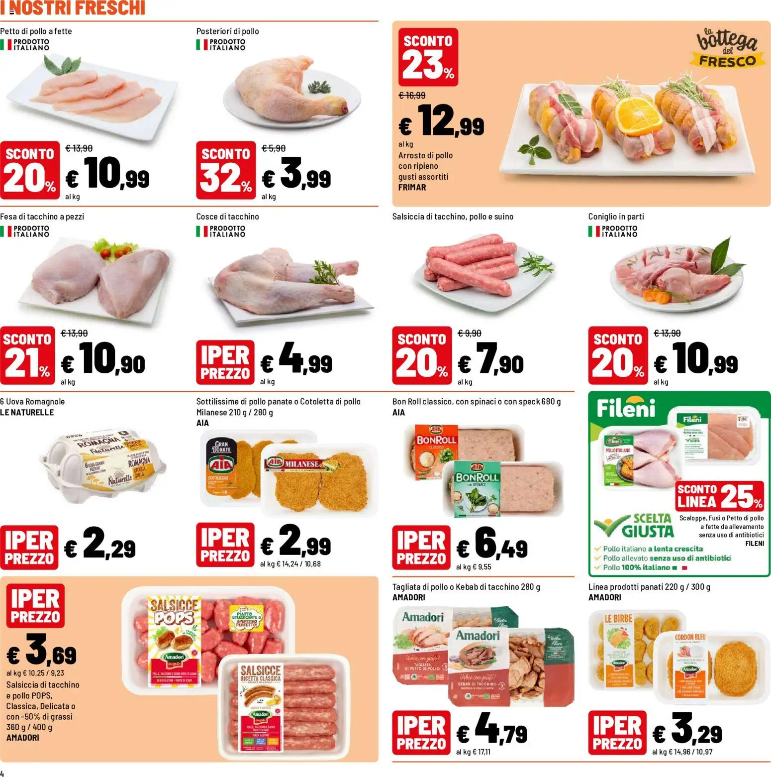 Volantino Iper del 11/09/2026 | Pagina: 4 | Prodotti: Petto di Pollo, Pollo, Suino, Piatto