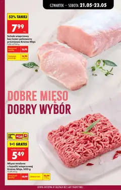 Pogląd oferty "Mięso mielone z łopatki wieprzowej Kraina Mięs, 500 g, Mięso mielone z łopatki wieprzowej" - ważna od 21.05.2026 | Strona: 27