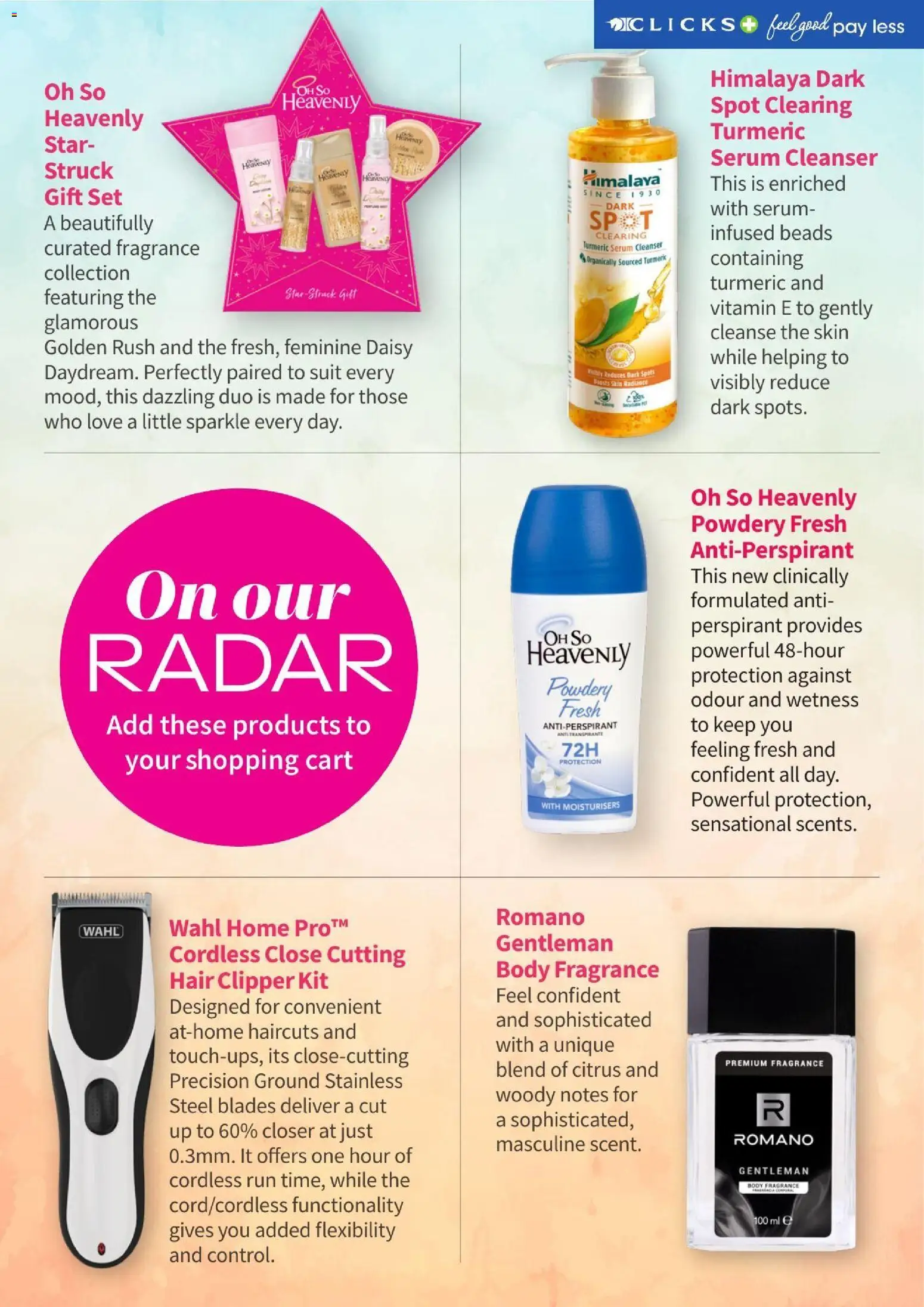 New Clicks catalogue – valid from 01/10/2026 | Page: 49 | Products: Suit, Hair clipper, Fragrance, Antiperspirant