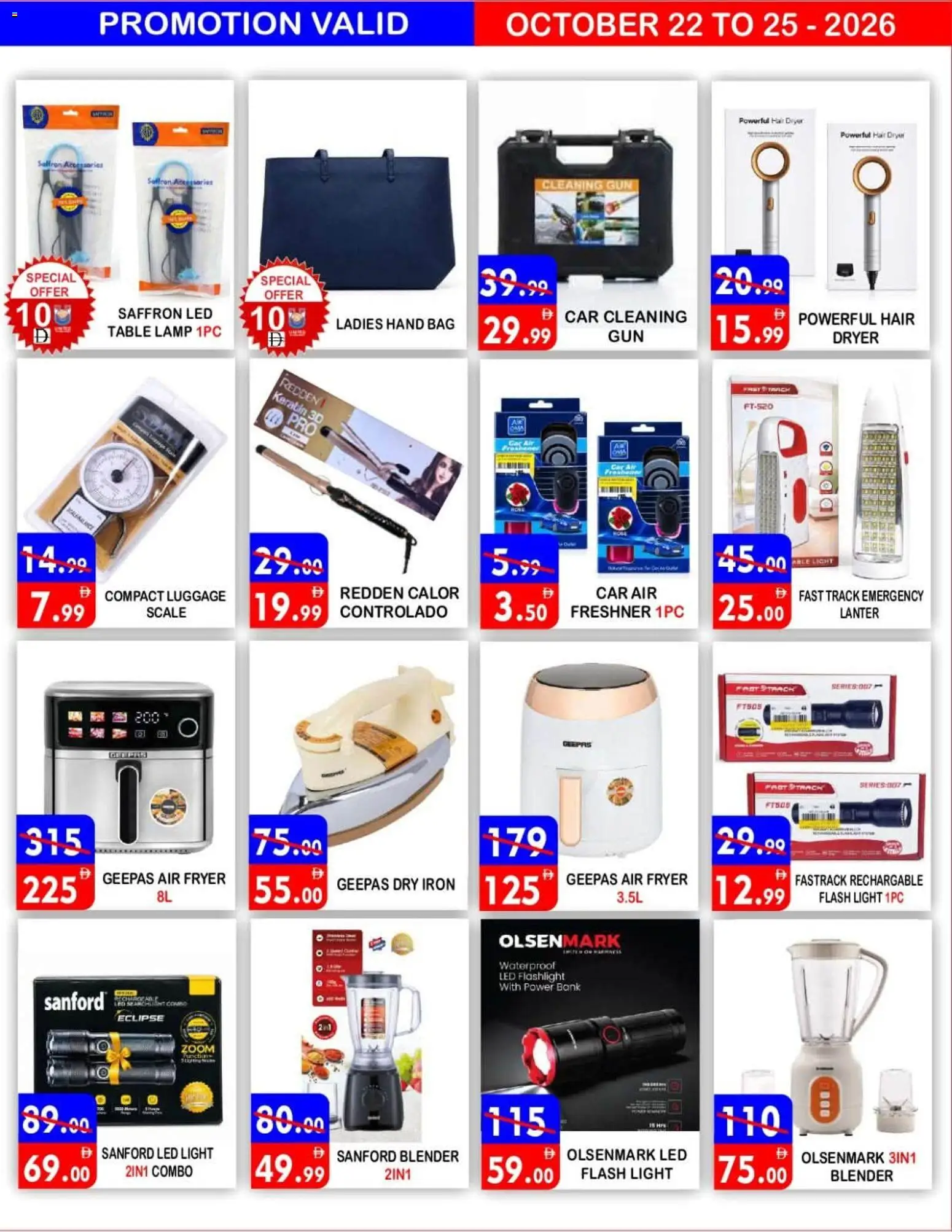 {H1} | Page: 14 | Products: Bag, Table, Fryer, Light