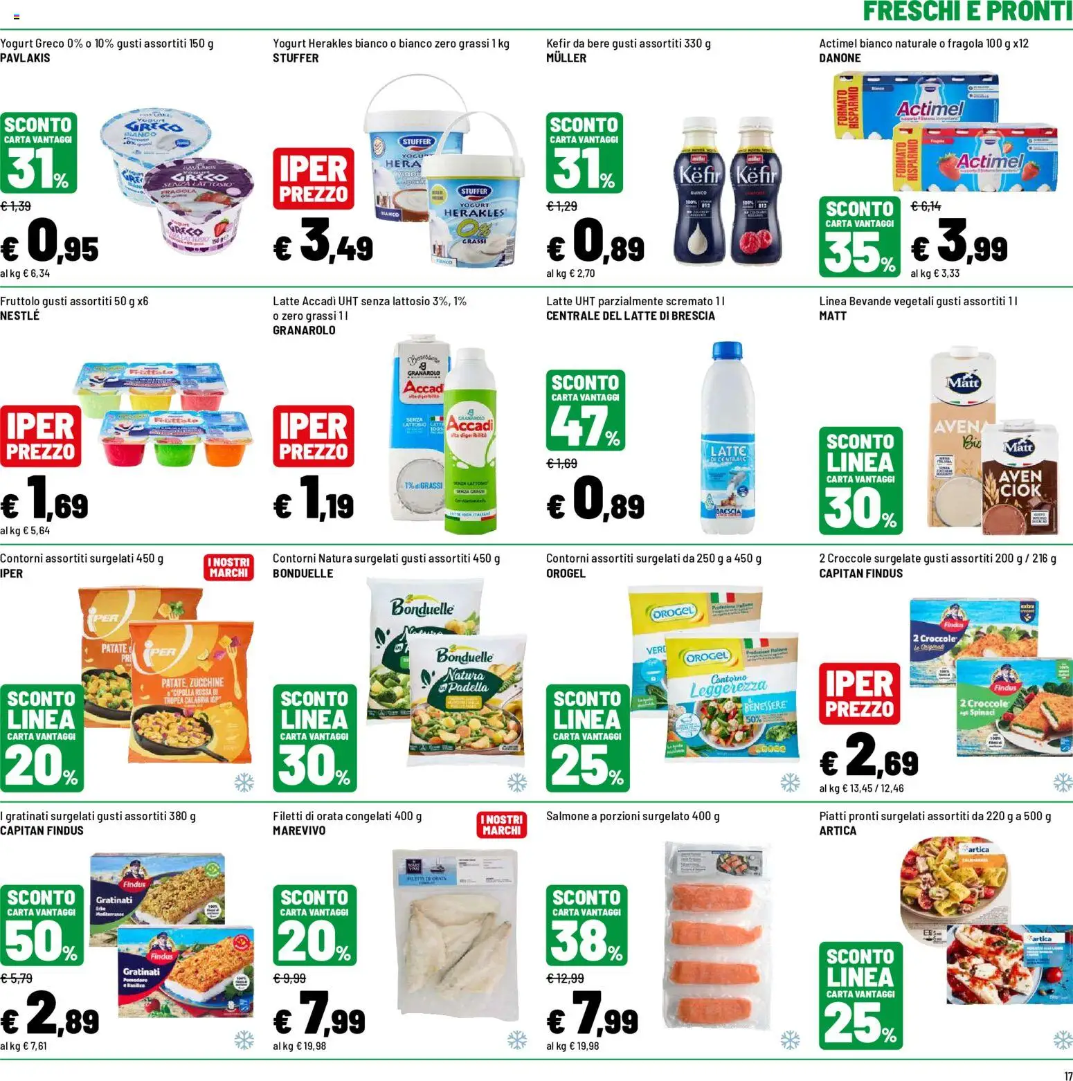 Volantino Iper del 19/08/2026 | Pagina: 17 | Prodotti: Salmone, Piatti pronti, Contorni, Senza lattosio