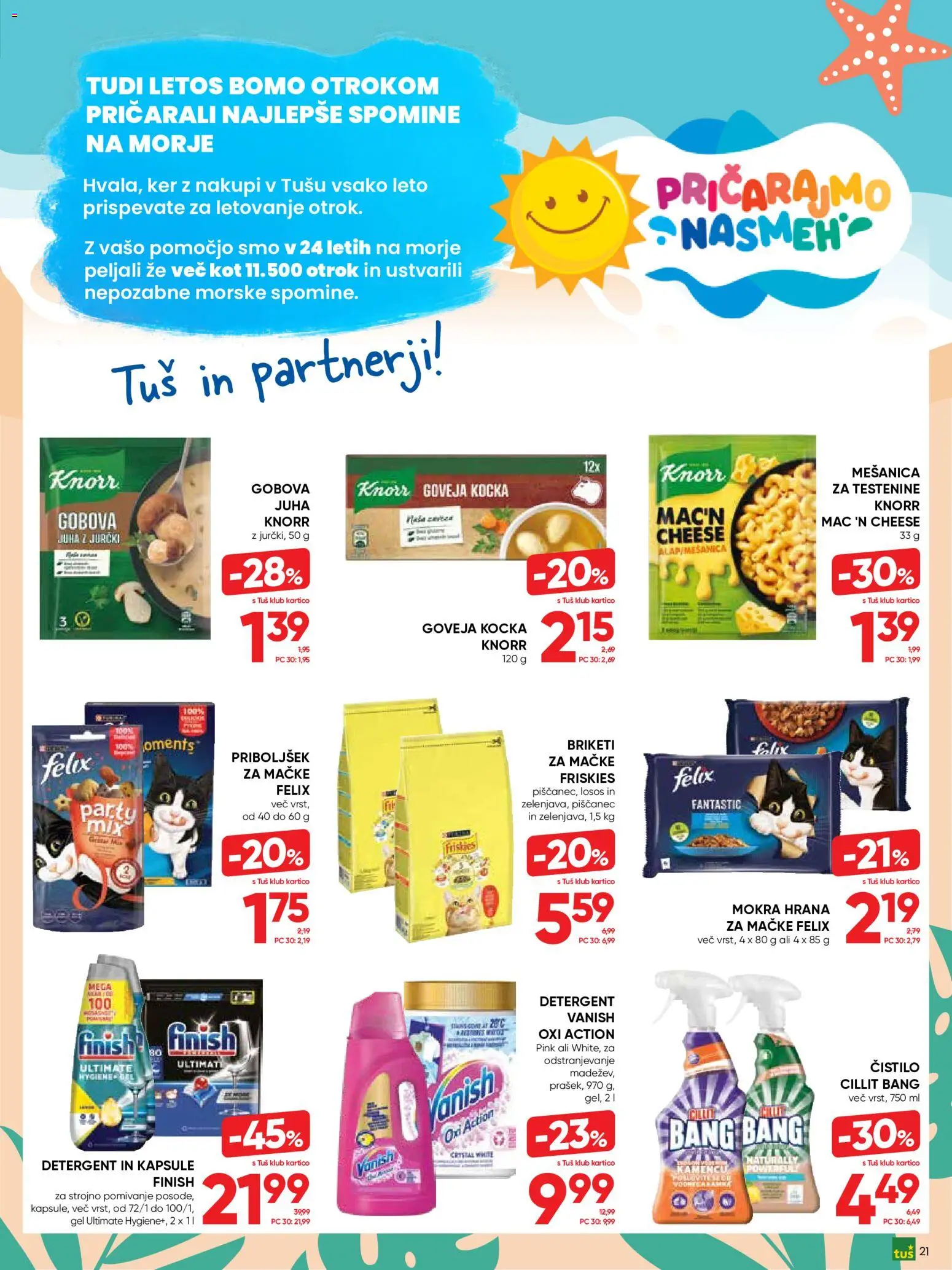 Novi Tuš katalog ponudbe – veljaven od 05.08.2026 | Stran: 21 | Izdelki: Hrana za mačke, Juha, Losos, Testenine