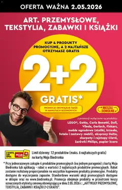 Pogląd oferty "Biedronka gazetka - Najtańsza sobota" - ważna od 02.05.2026 | Strona: 6 | Produkty: Skarpety, Książki, Żarówki, Papier ksero