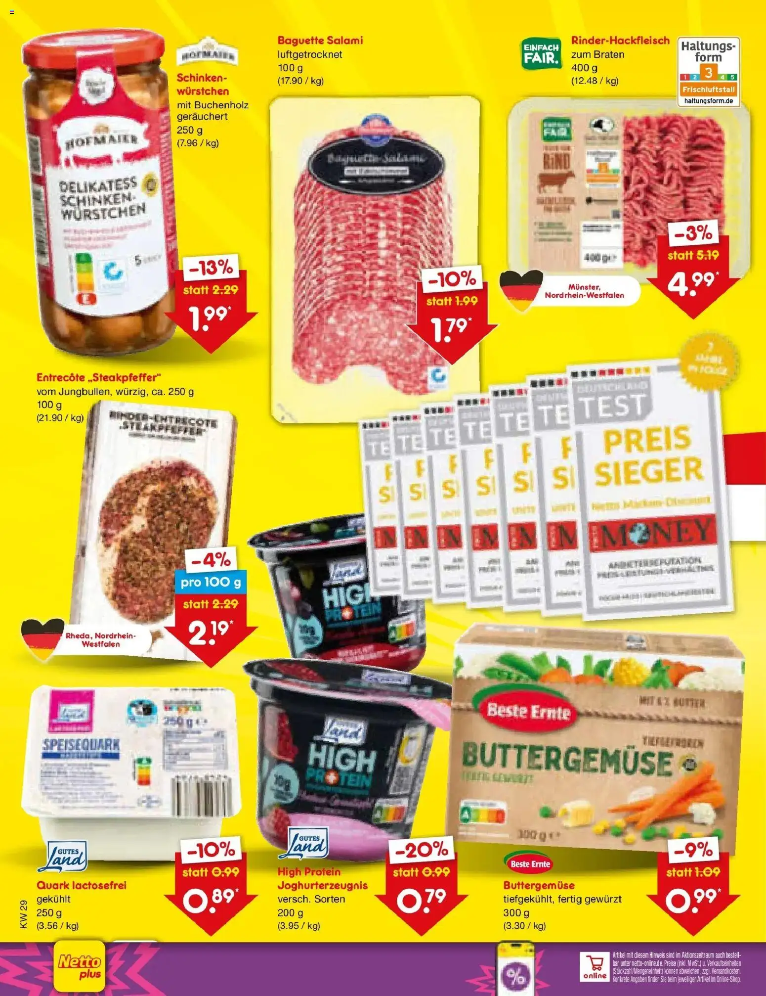 Netto Marken-Discount Prospekt Kruft – gültig ab 20.07.2026 | Seite: 44 | Produkte: Quark, Butter, Baguette, Entrecote