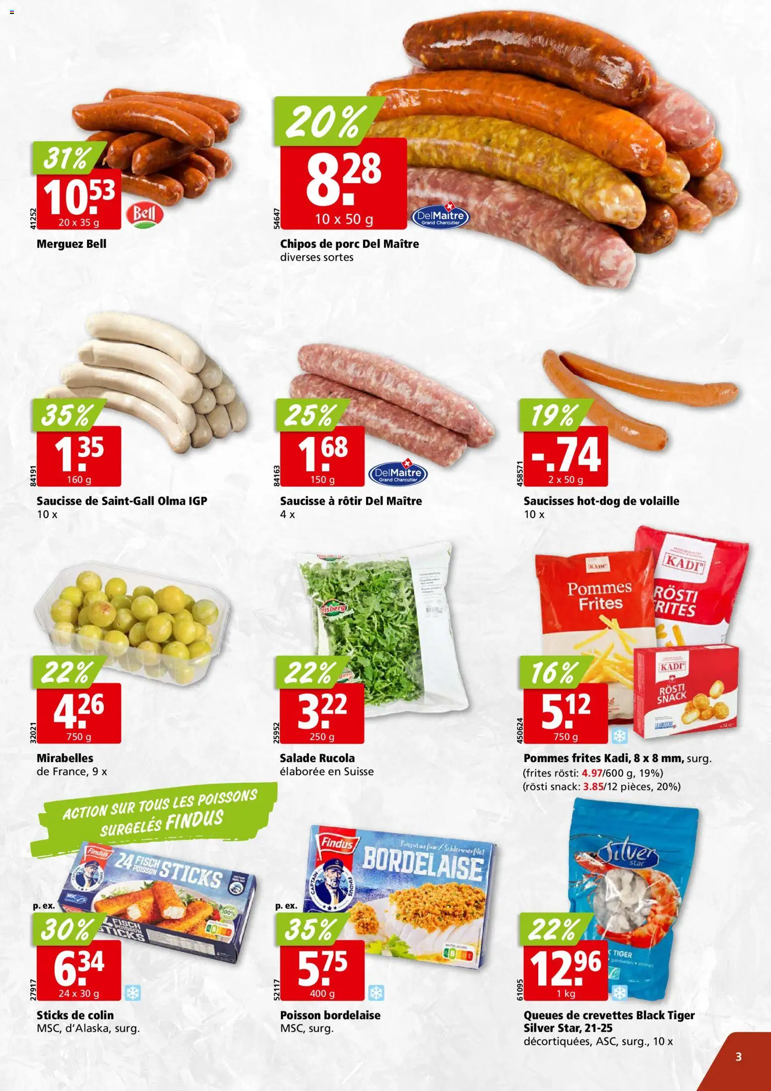 Aligro aktionen Revendeurs Chavannes, Matran, Genève, Sion – gültig ab 31.08.2026 | Seite: 3 | Produkte: Rucola, Pommes Frites