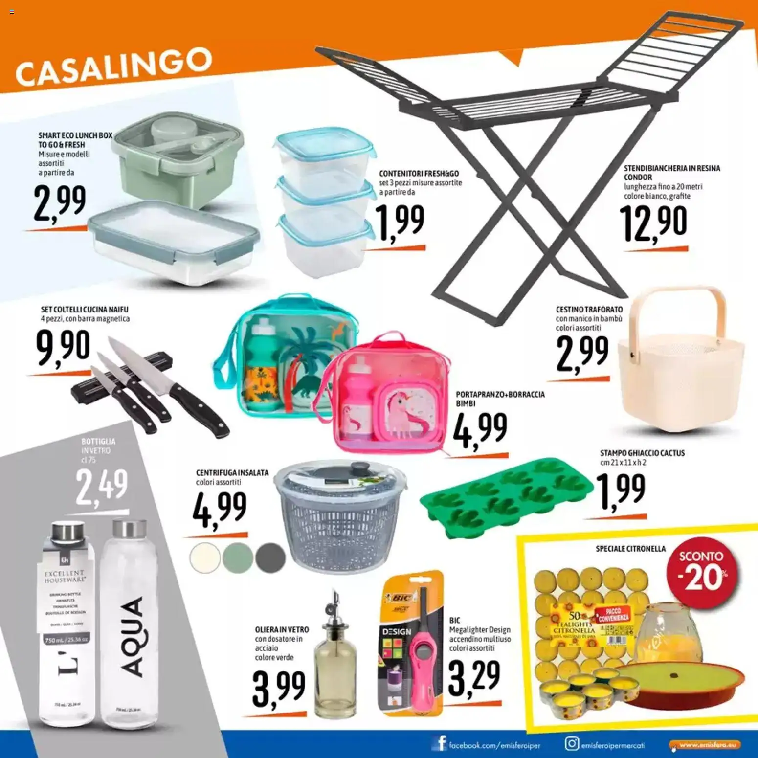 Volantino Emisfero del 28.05.2026 | Pagina: 26 | Prodotti: Centrifuga, Citronella, Stendibiancheria, Cestino
