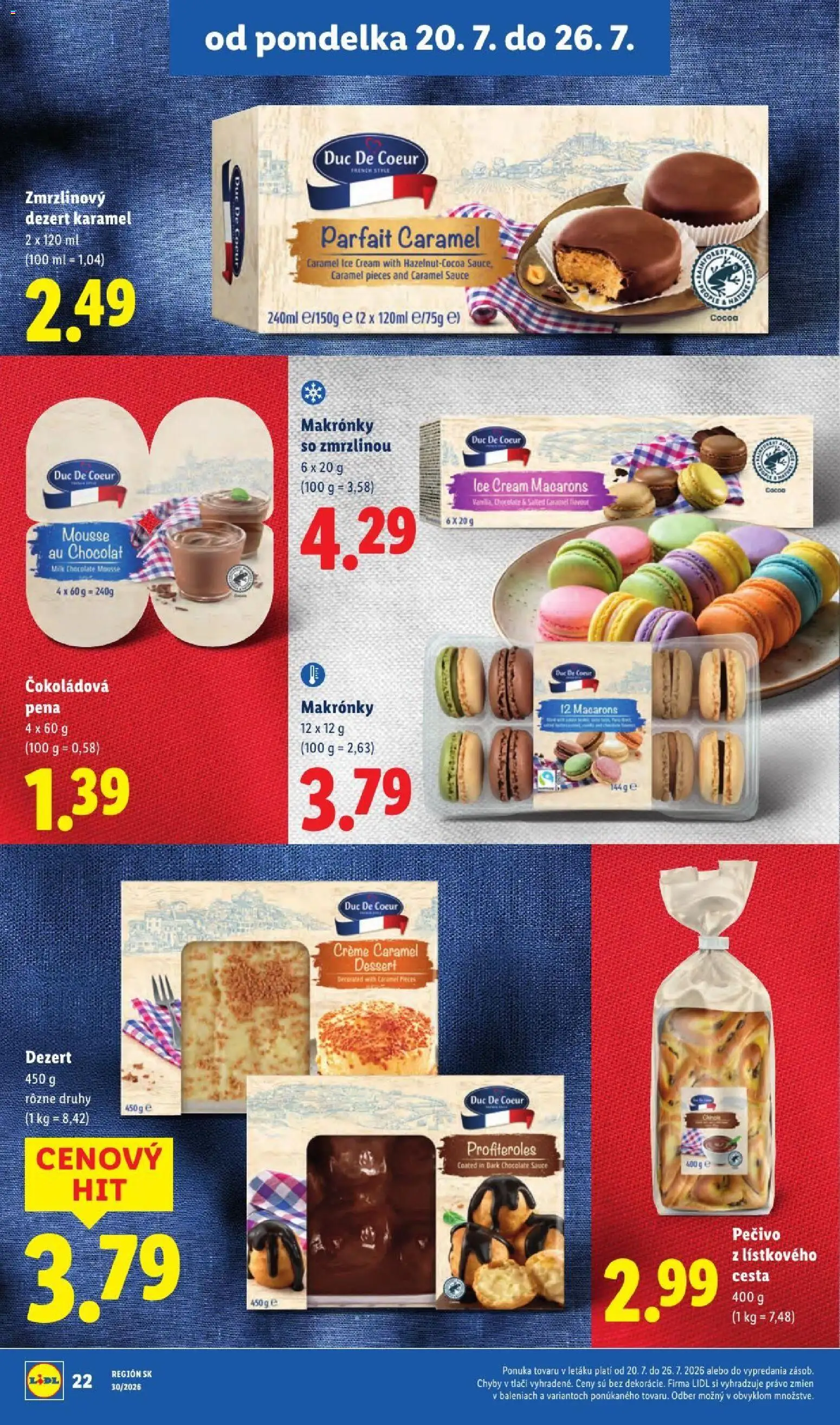 Nové Lidl akcie – leták je platný od 20.07.2026 | Strana: 36 | Produkty: Makronky, Čokoládová pena, Dezert, Pena