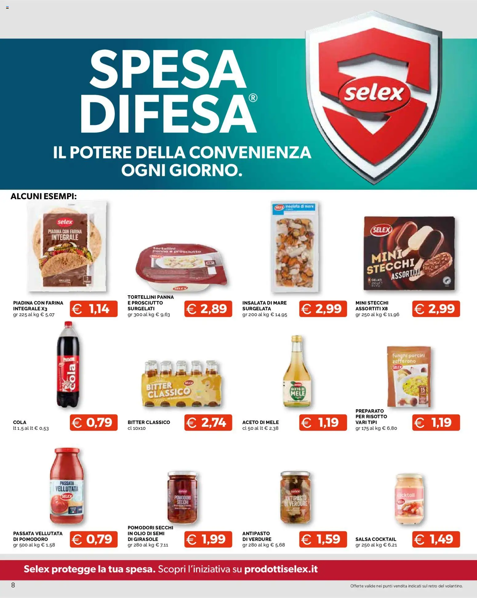 Volantino Mercatò del 13/08/2026 | Pagina: 8 | Prodotti: Olio di semi, Cocktail, Verdure, Funghi