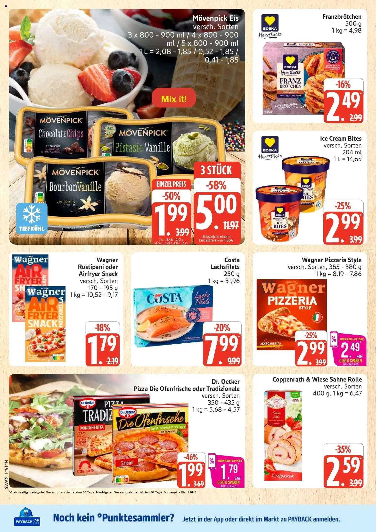 Marktkauf Prospekt Buxtehude (ab 24.08.2026) » Angebote online | Seite: 16 | Produkte: Ofenfrische, Movenpick eis, Lachs, Sahne