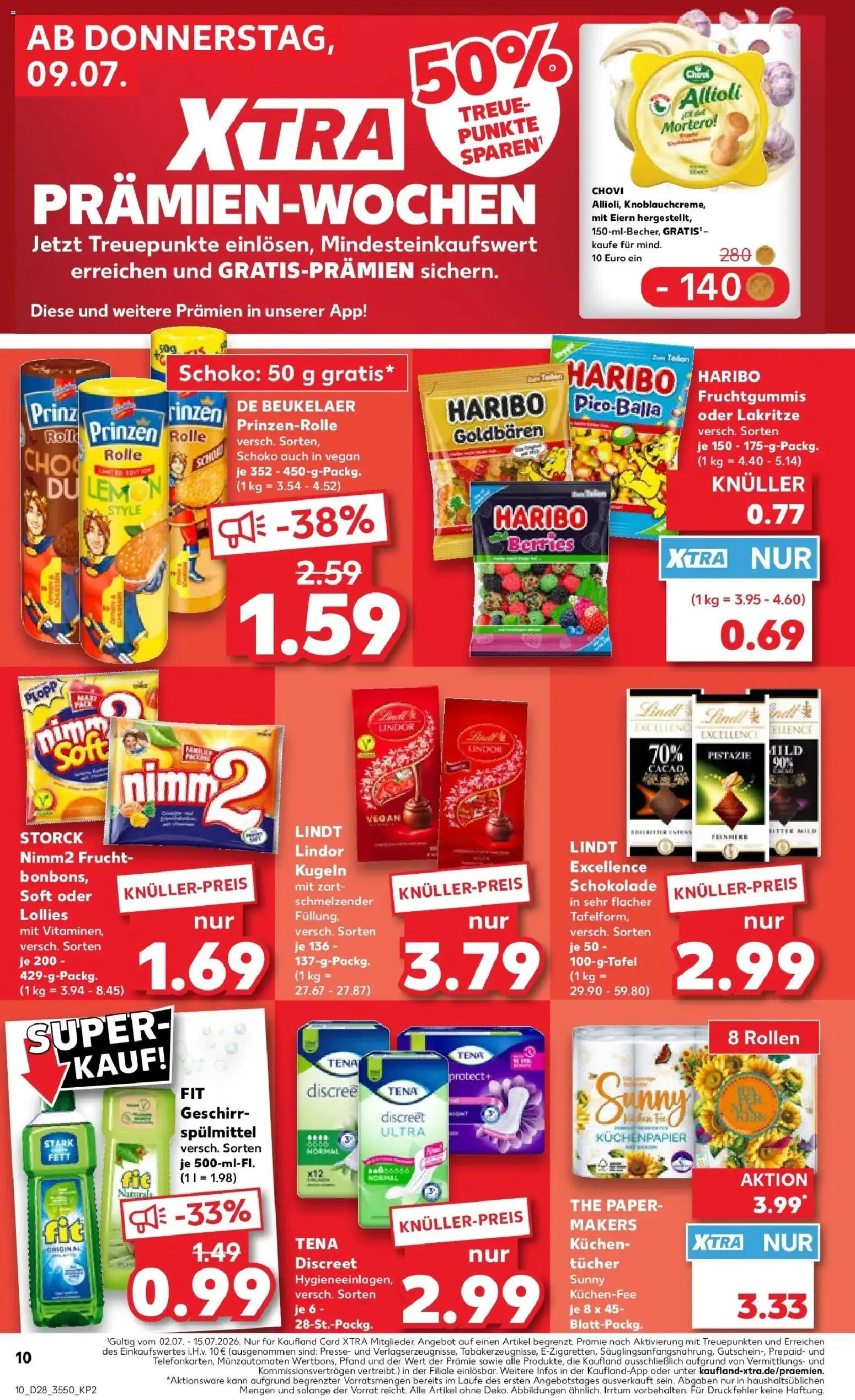 Kaufland Prospekt Großenhain – gültig ab 09.07.2026 | Seite: 10 | Produkte: Haribo, Schokolade, Lindt, Kuchen