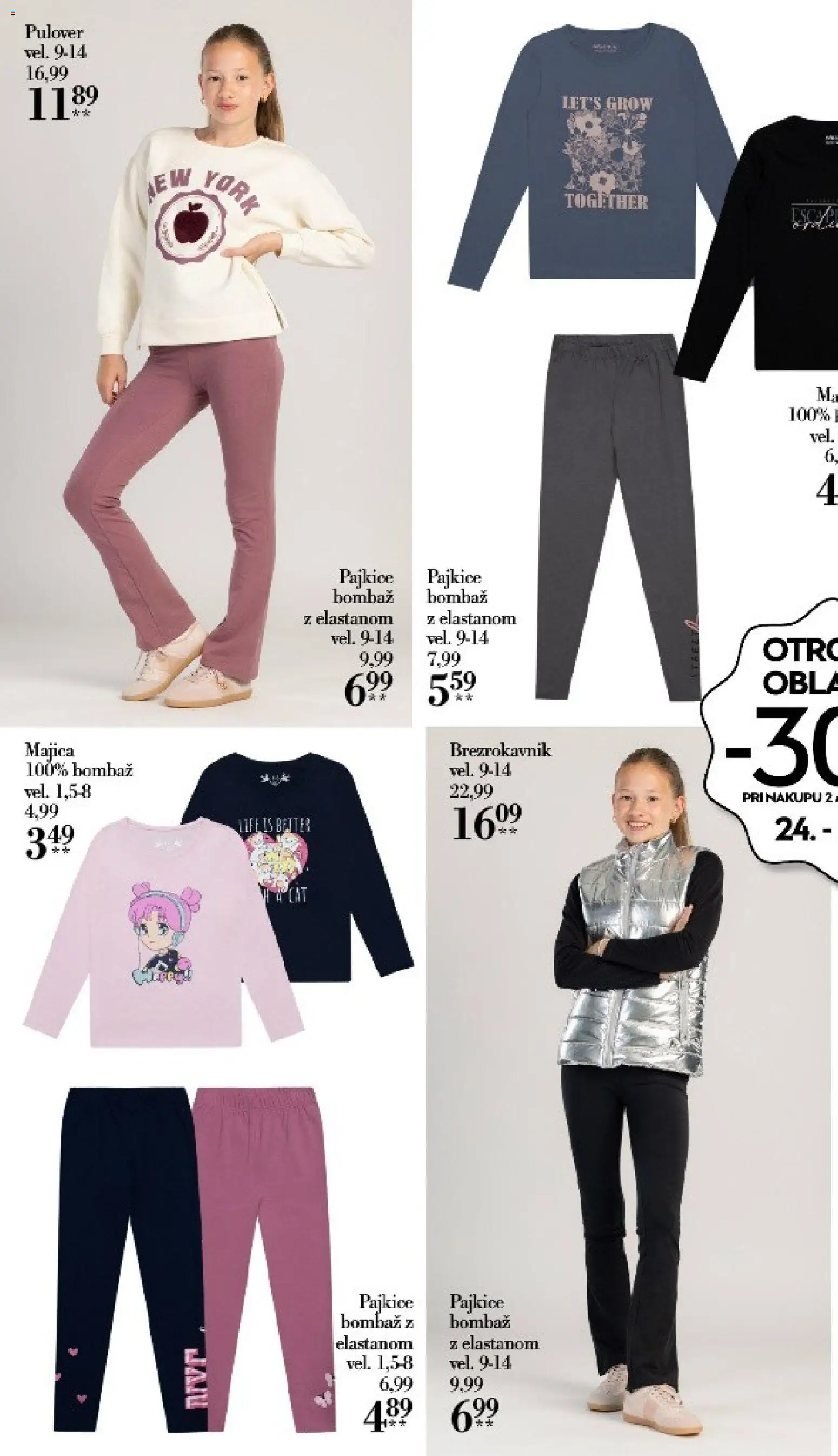 Novi Mana katalog ponudbe – veljaven od 24.08.2026 | Stran: 2 | Izdelki: Pajkice, Majica, Pulover, Brezrokavnik