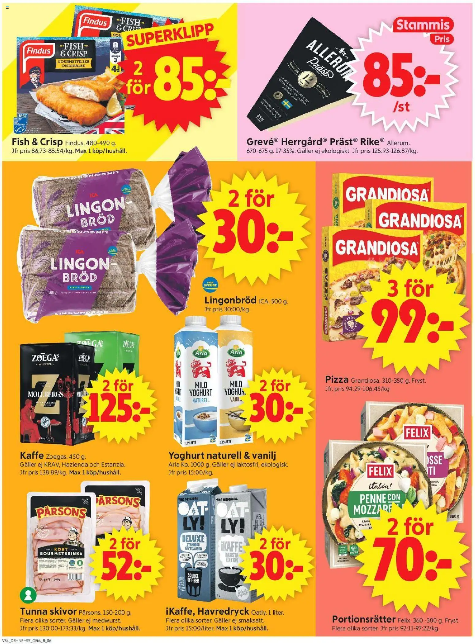 ICA Supermarket reklamblad aktuell från 17/08/2026 | Sida: 8 | Produkter: Vanilj, Bröd, Kräm, Omega