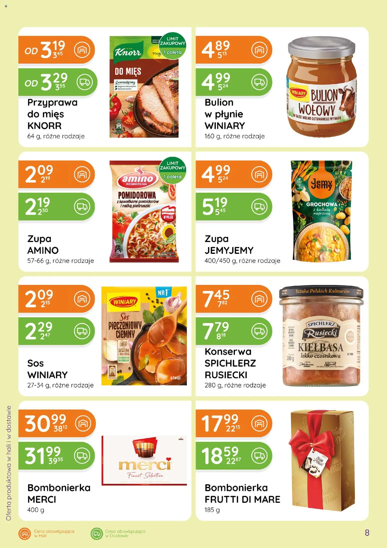 Eurocash gazetka - Ofensywa Spożywcza od 28.05.2026 | Strona: 8 | Produkty: Kiełbasa, Bombonierka, Merci, Frutti di Mare