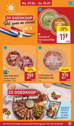 CHORIZO PLAKJES, Chorizo plakjes - Voorbeeld van een folder van Aldi, geldig van 29-06-2026 | Pagina: 29 | Producten: Salami, Worst, Dip, Chorizo