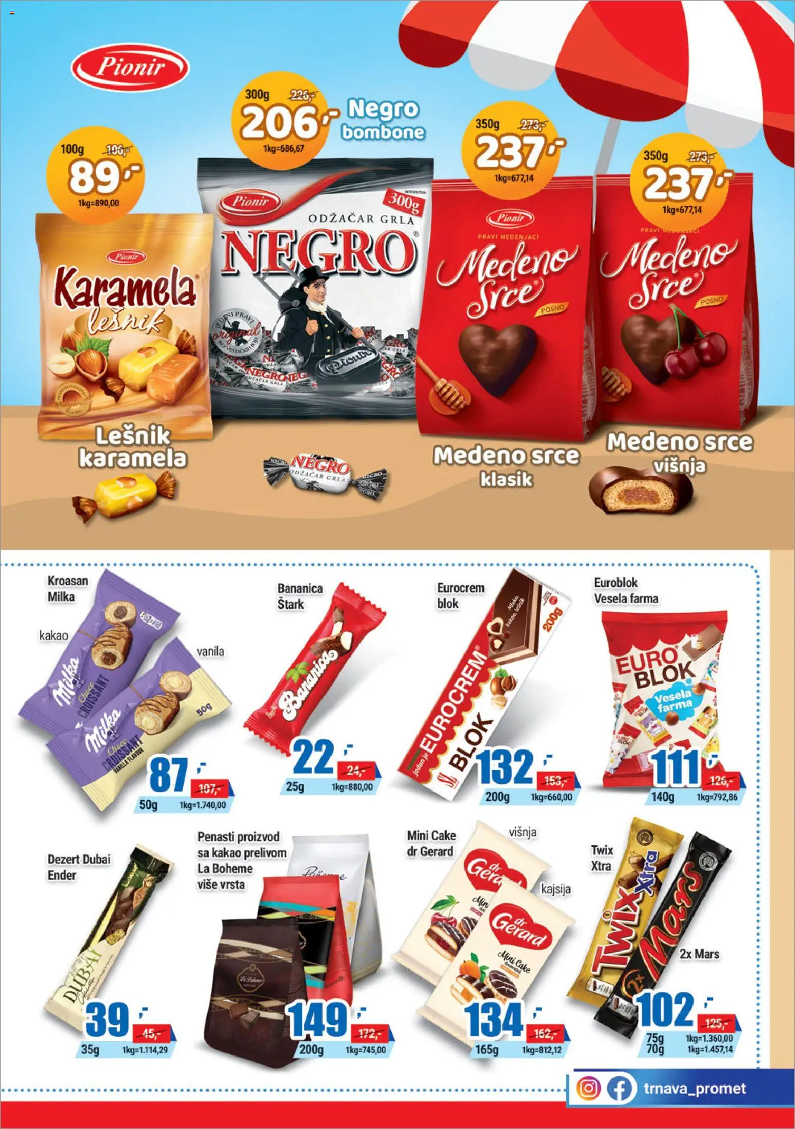 Trnava Promet katalog - važi od 21.05.2026 | Strana: 11 | Proizvode: Milka, Višnja, Kroasan, Medenjaci