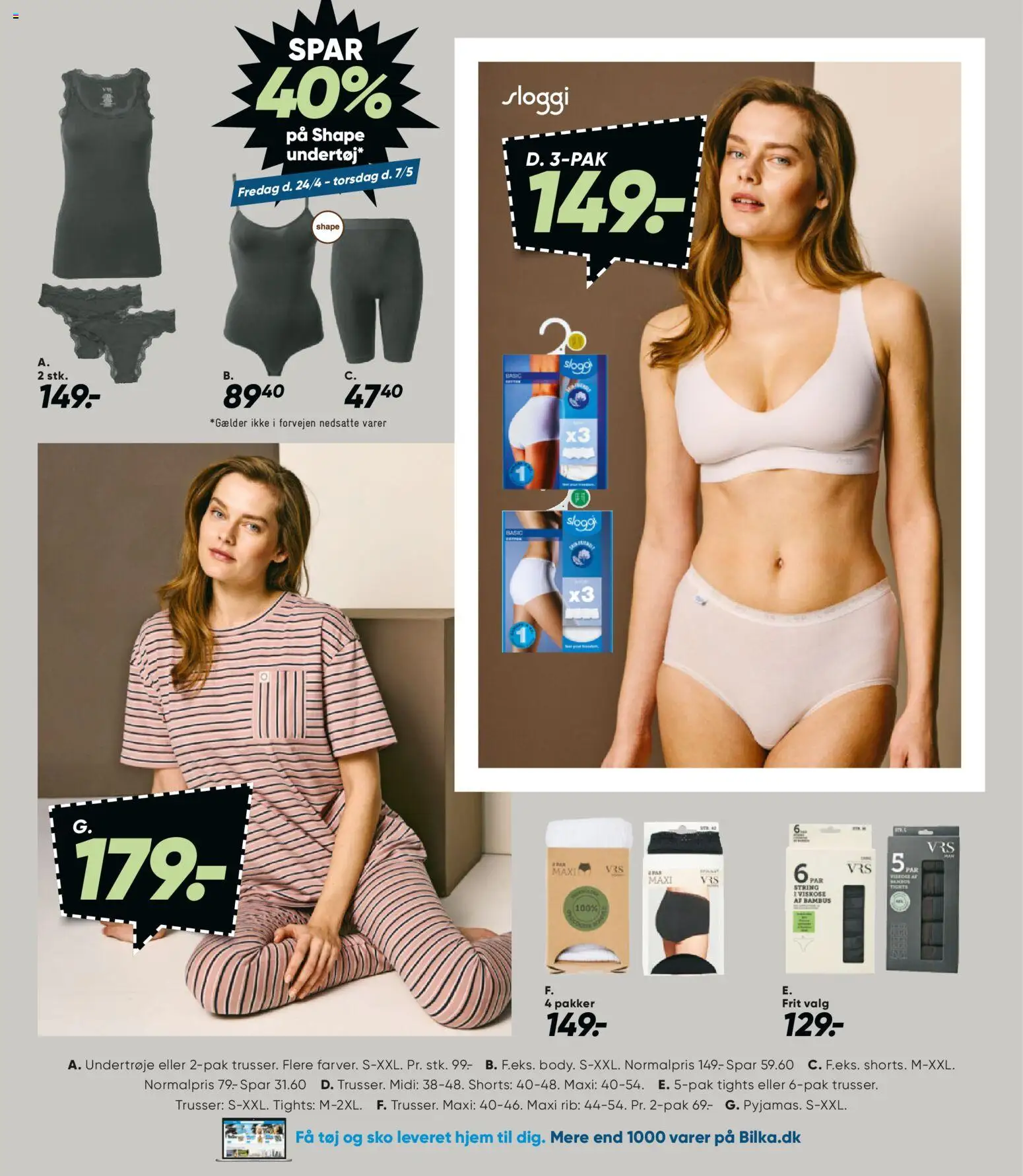 Bilka tilbudsavis – gyldig fra 24.04.2026 | Side: 37 | Produkter: Shorts, Trusser, Sko, Tights