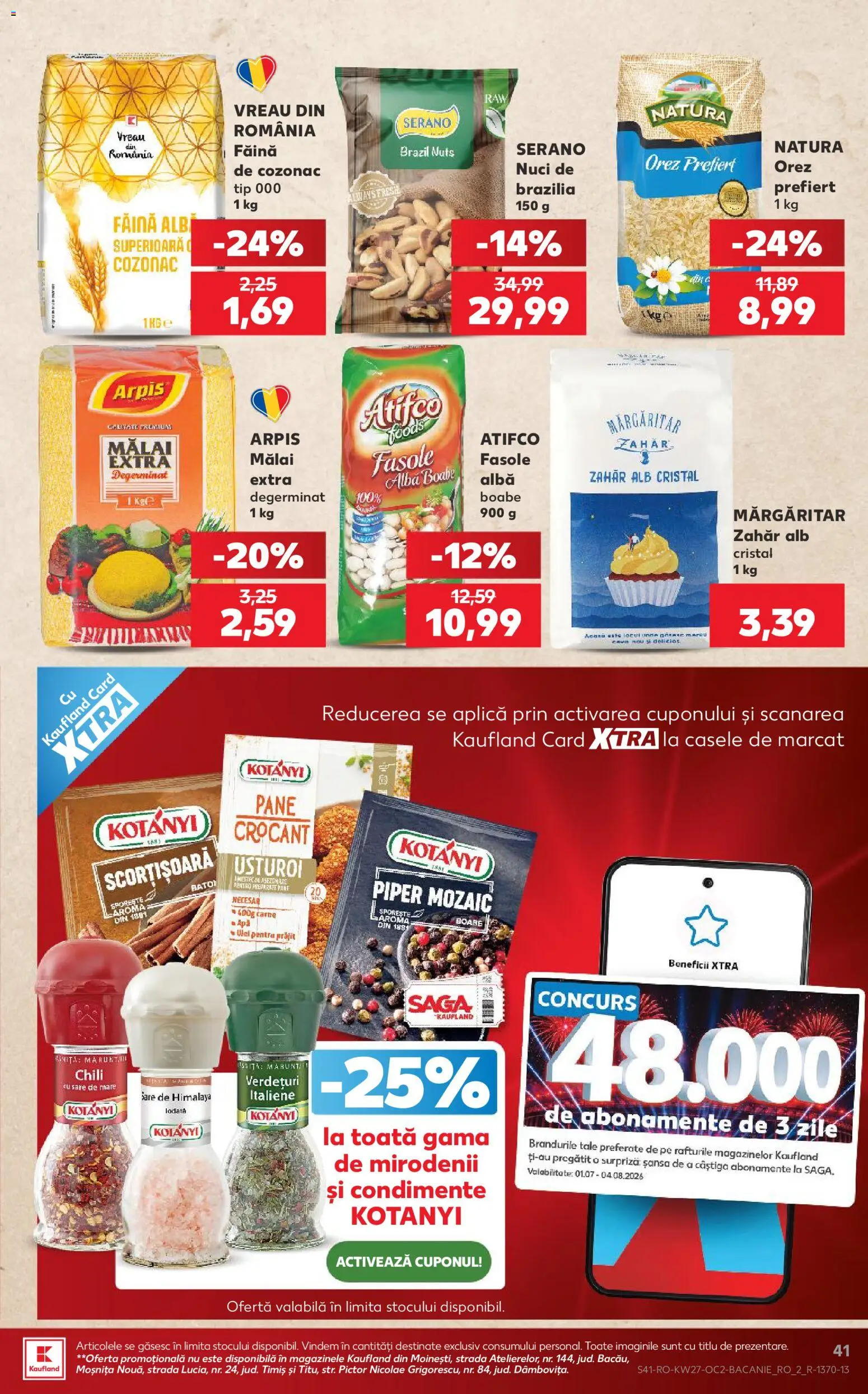 Noul catalog Kaufland – valabil de la 01.07.2026 | Pagină: 41 | Produse: Ulei, Orez, Mălai, Piper