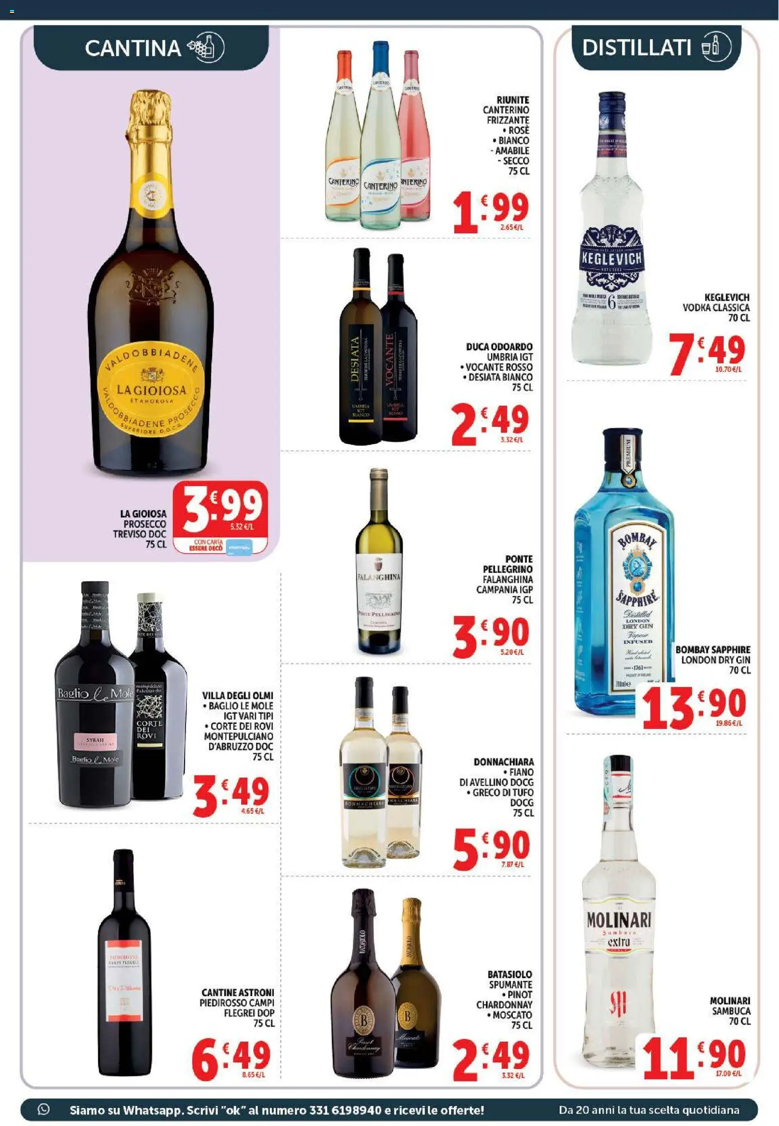 Volantino Decò del 01/09/2026 | Pagina: 17 | Prodotti: Gin, Vodka, Spumante, Bombay Sapphire