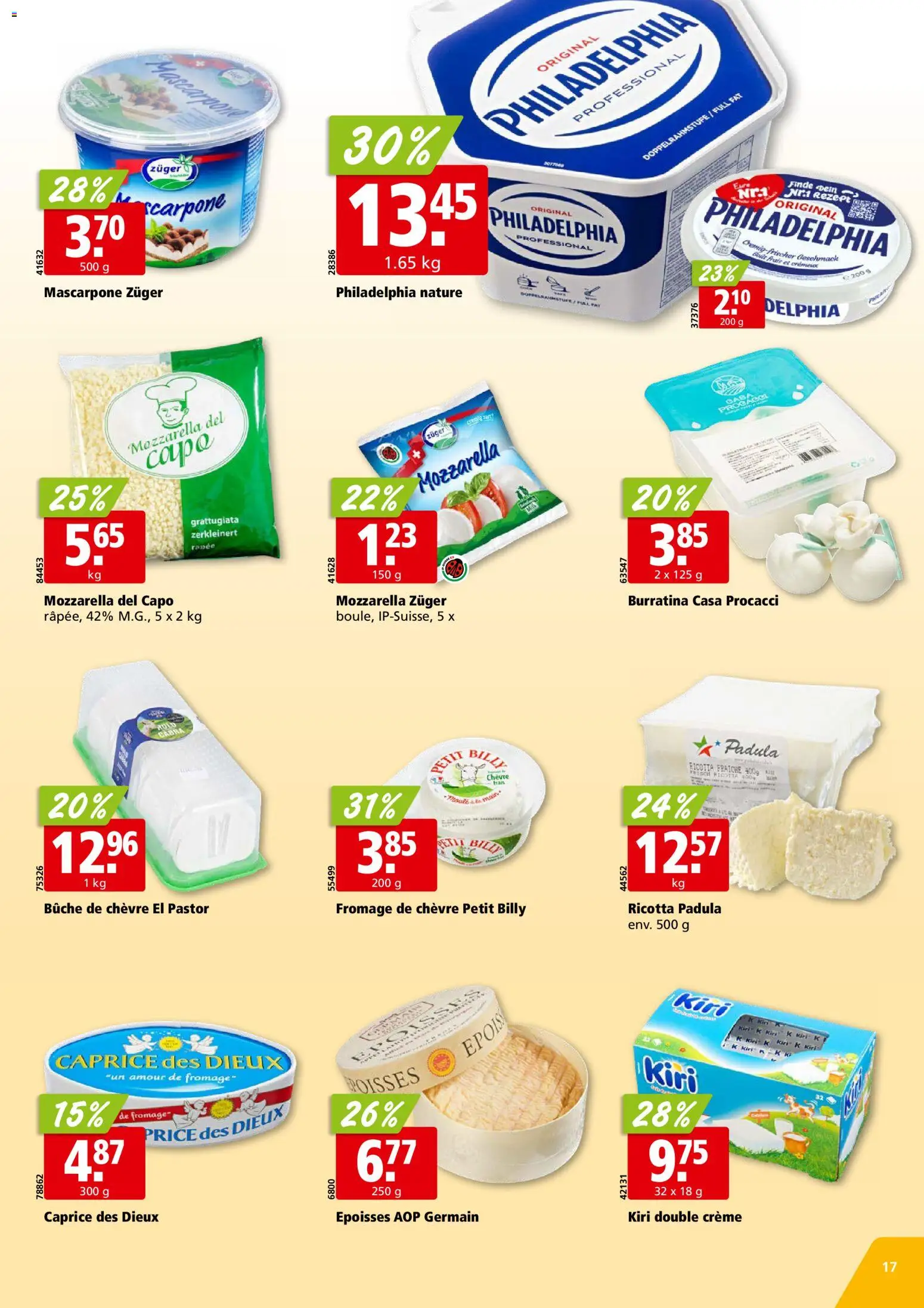 Aligro aktionen Chavannes, Matran, Genève, Sion – gültig ab 21.09.2026 | Seite: 17 | Produkte: Mascarpone, Creme, Ricotta