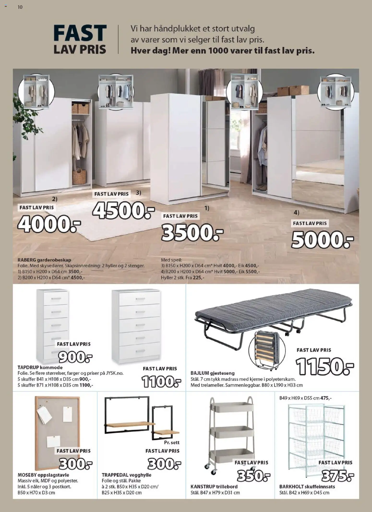 {H1} | Side: 10 | Produkter: Folie, 1, Madrass, Hyller