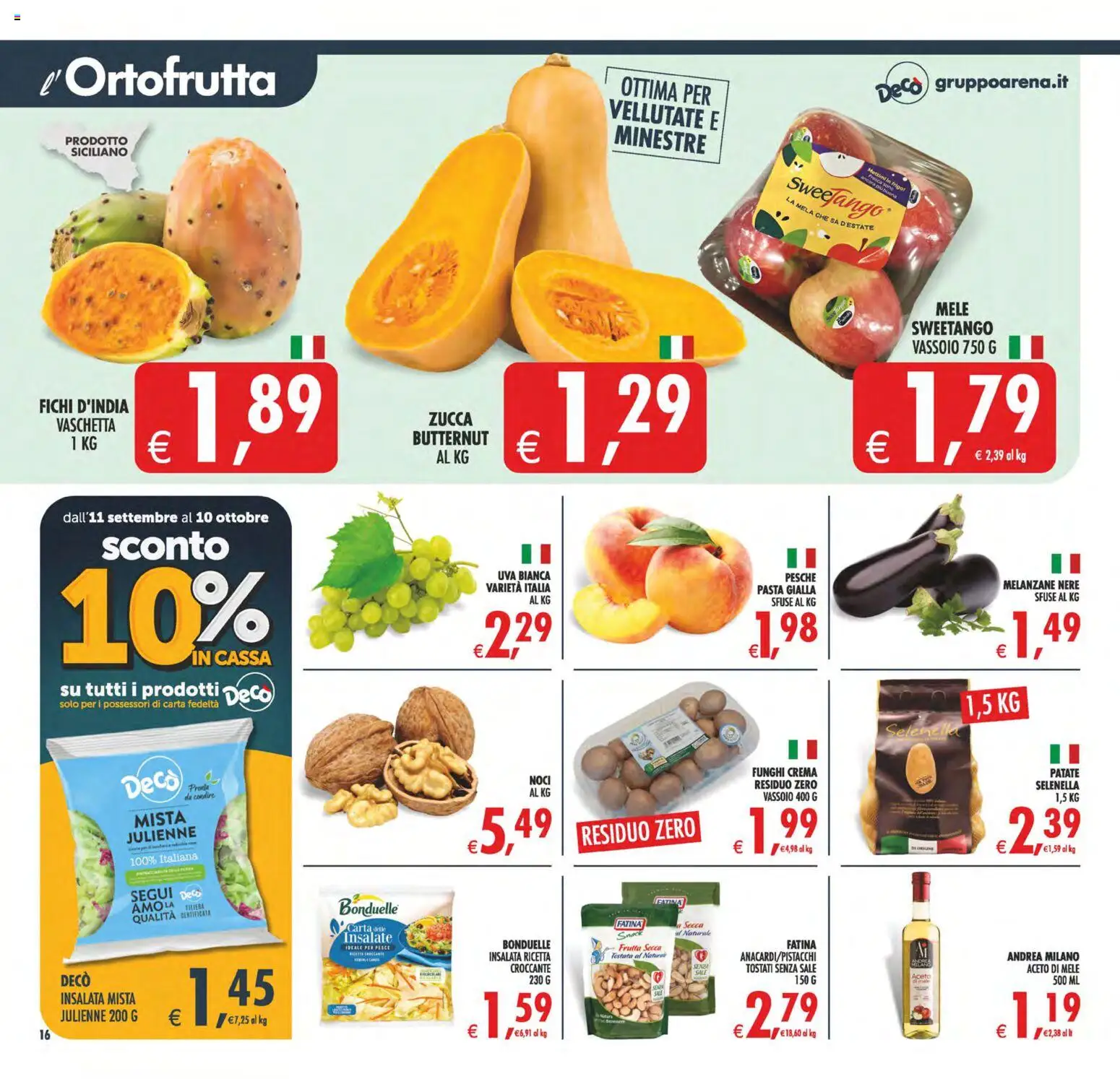 Volantino Decò del 11/09/2026 | Pagina: 16 | Prodotti: Frutta secca, Insalata, Fichi, Noci