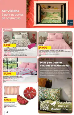Pré-visualização Auchan - Férias de Verão  Casa Verão válido de 22/07/2026 | Página: 6 | Produtos: Algodão, Jogo de cama, Cama, Lençol