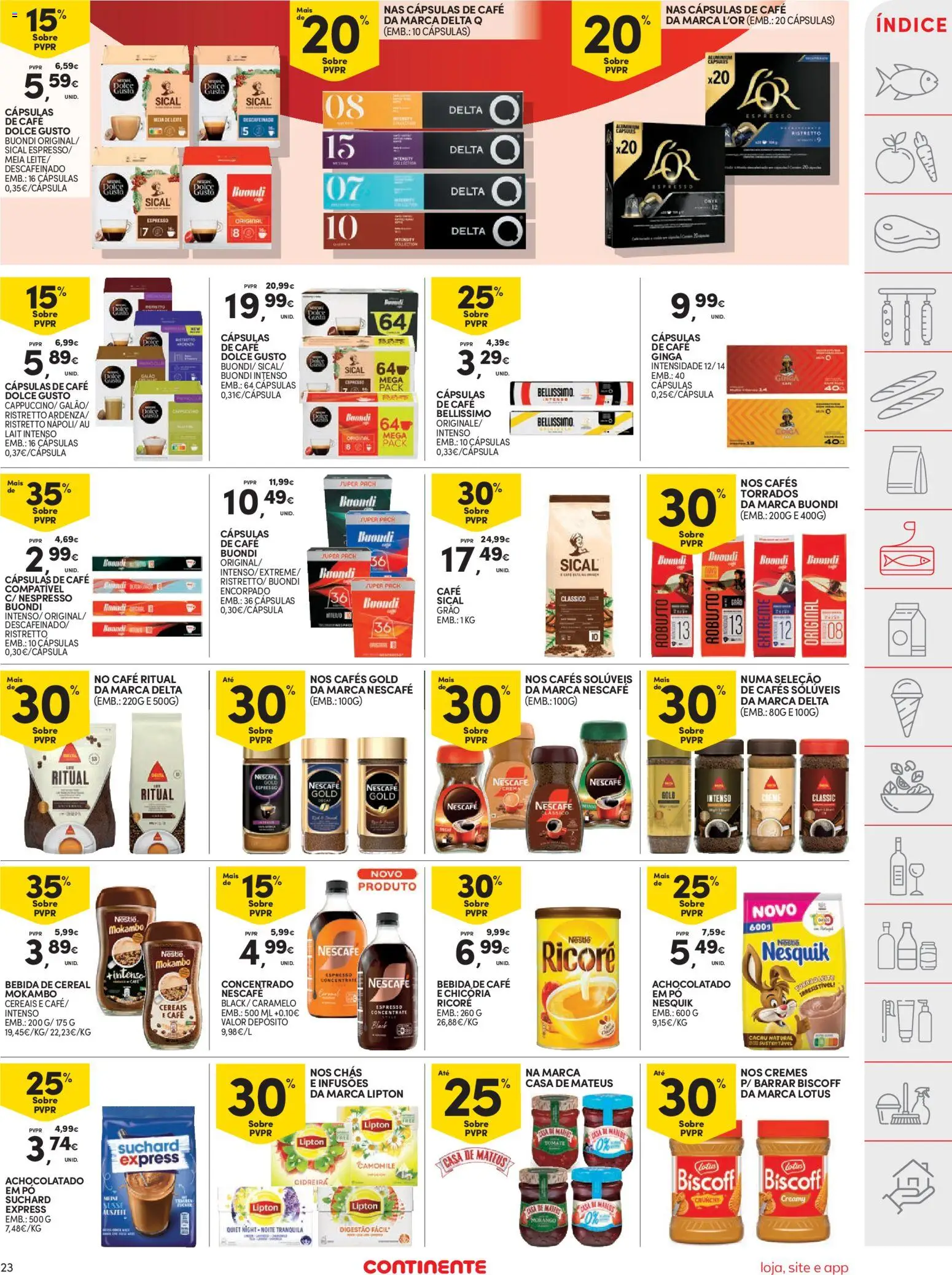 Continente folheto │ válido de 21/07/2026 | Página: 23 | Produtos: Cafe buondi, Chás, Café, Creme
