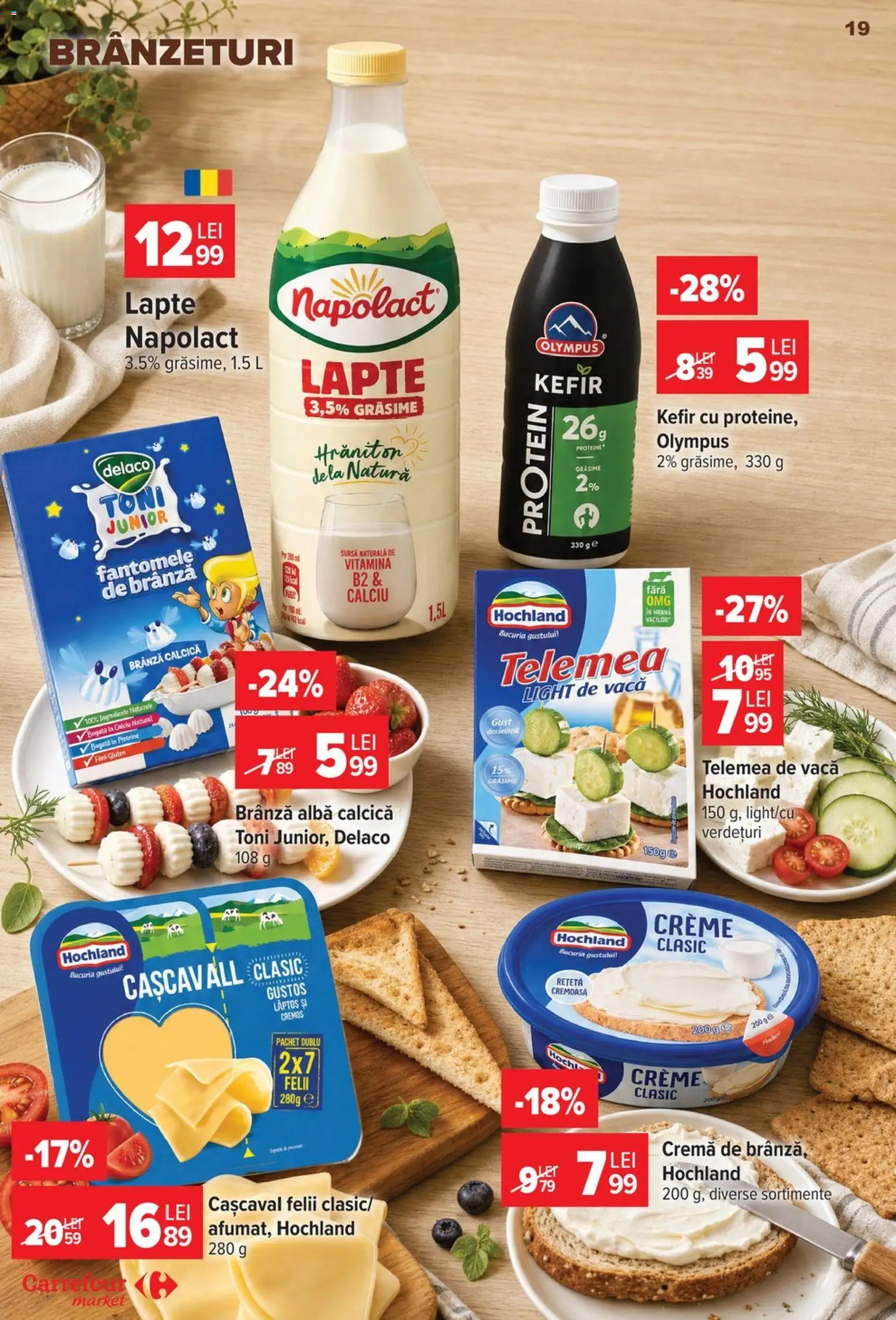 Noul catalog Carrefour – valabil de la 22.07.2026 | Pagină: 19 | Produse: Light Kedi Konservesi, Masaüstü kılıfı, Lapte, Brânză