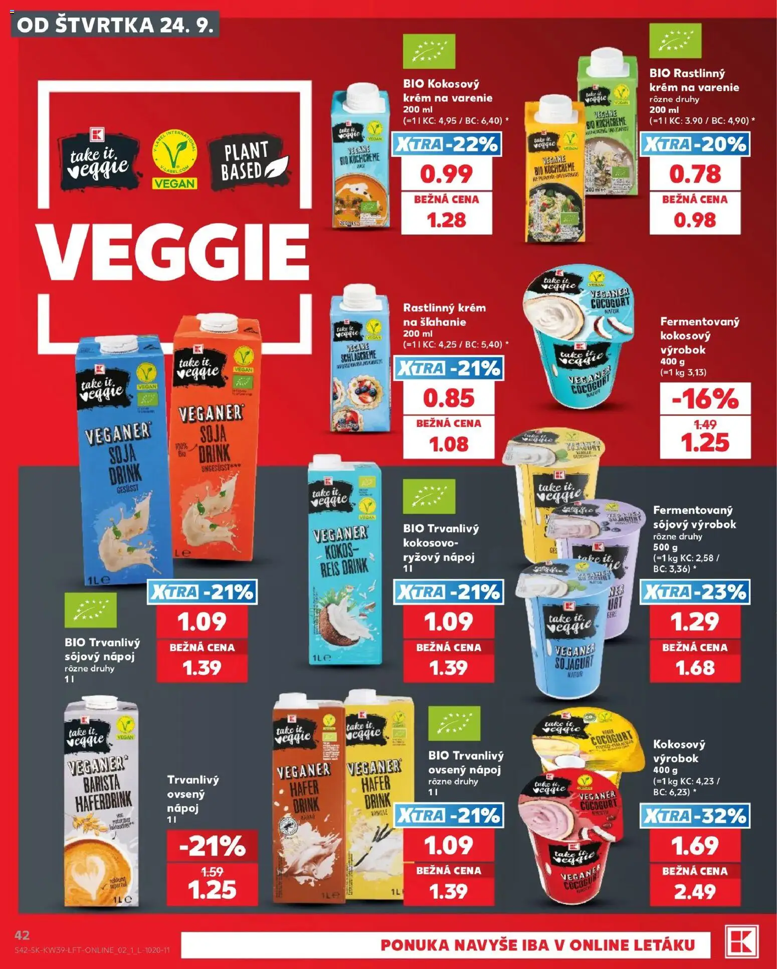 Nové Kaufland akcie – leták je platný od 24.09.2026 | Strana: 42 | Produkty: Kokos, Barista, Krém, Rastlinný krém
