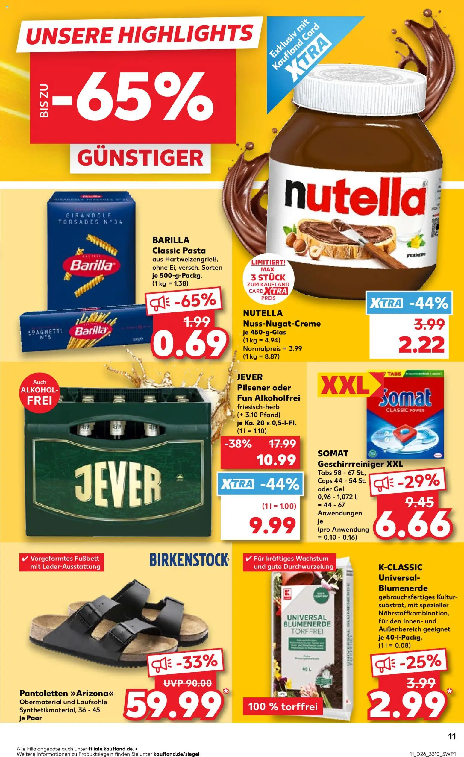 Kaufland Prospekt Zeitz – gültig ab 25.06.2026 | Seite: 11 | Produkte: Barilla, Nutella, Blumenerde, Jever