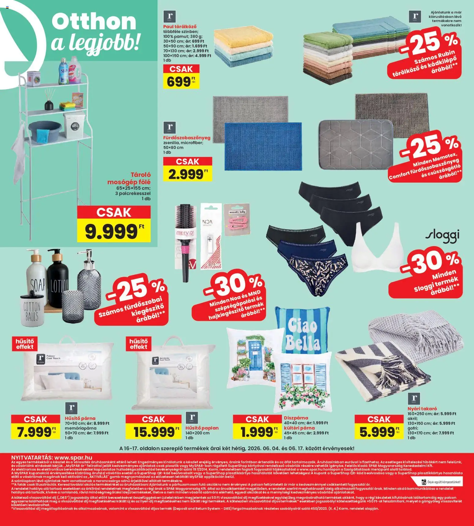 Interspar akciós ujság - amely érvényes a következő dátumtól: 04.06.2026 | Oldal: 16 | Termékek: Szőlő, Törölköző, Párna, Díszpárna