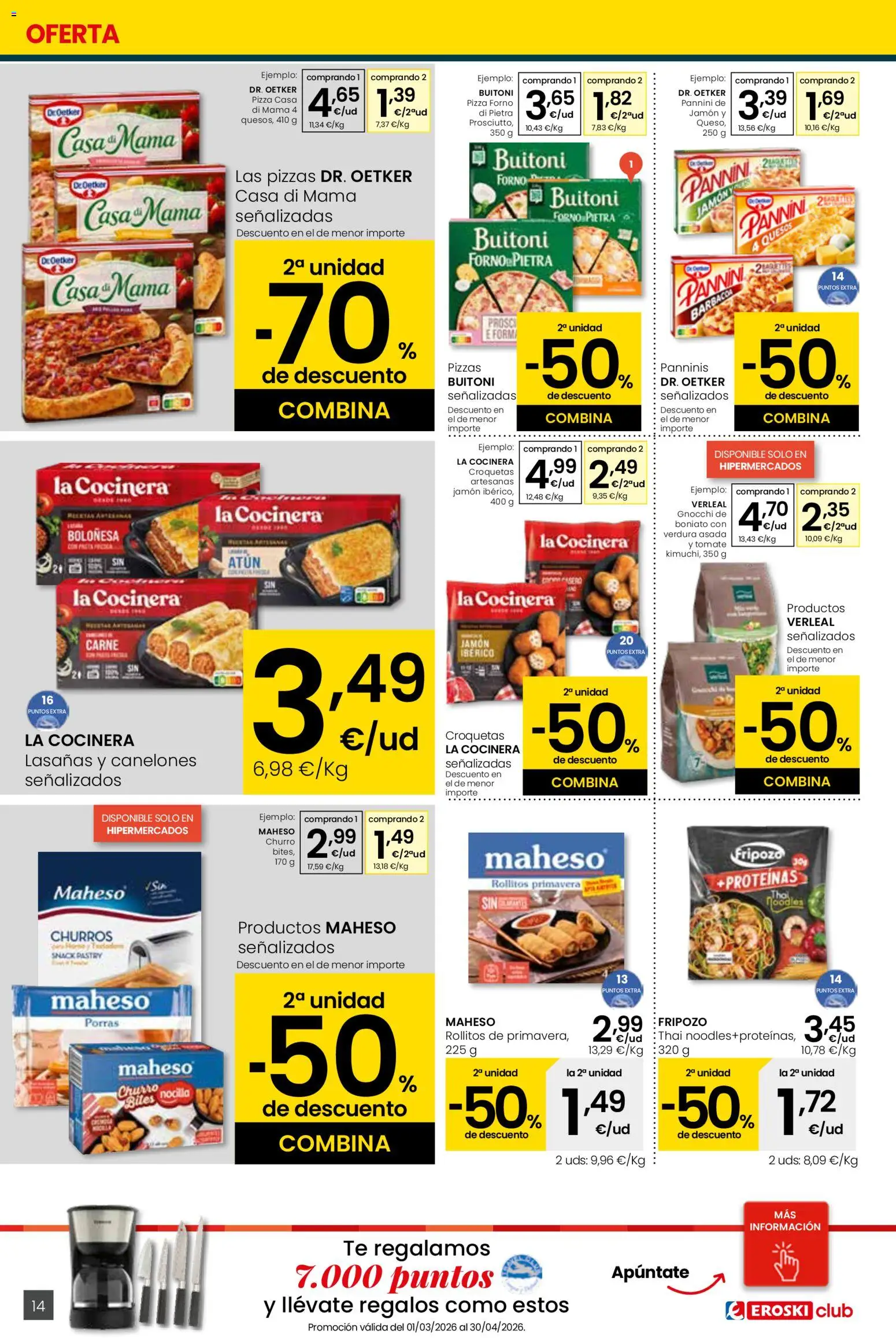Eroski - Viste tu cesta de primavera  │ válido desde el 26.02.2026 | Página: 14 | Productos: Jamón, Pizza, Barbacoa, Croquetas