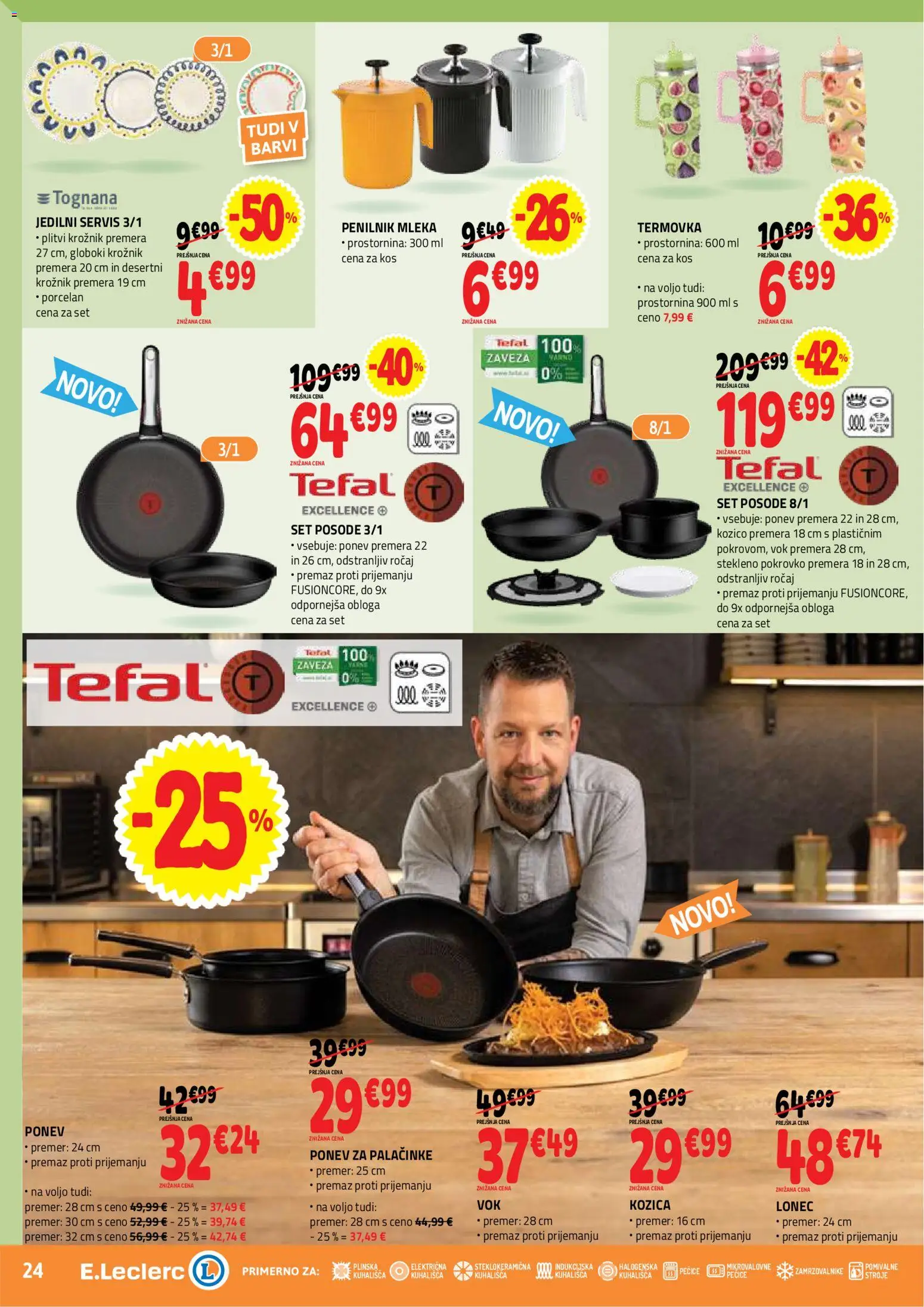 Novi E.leclerc katalog ponudbe – veljaven od 01.07.2026 | Stran: 24 | Izdelki: Kos, Palačinke