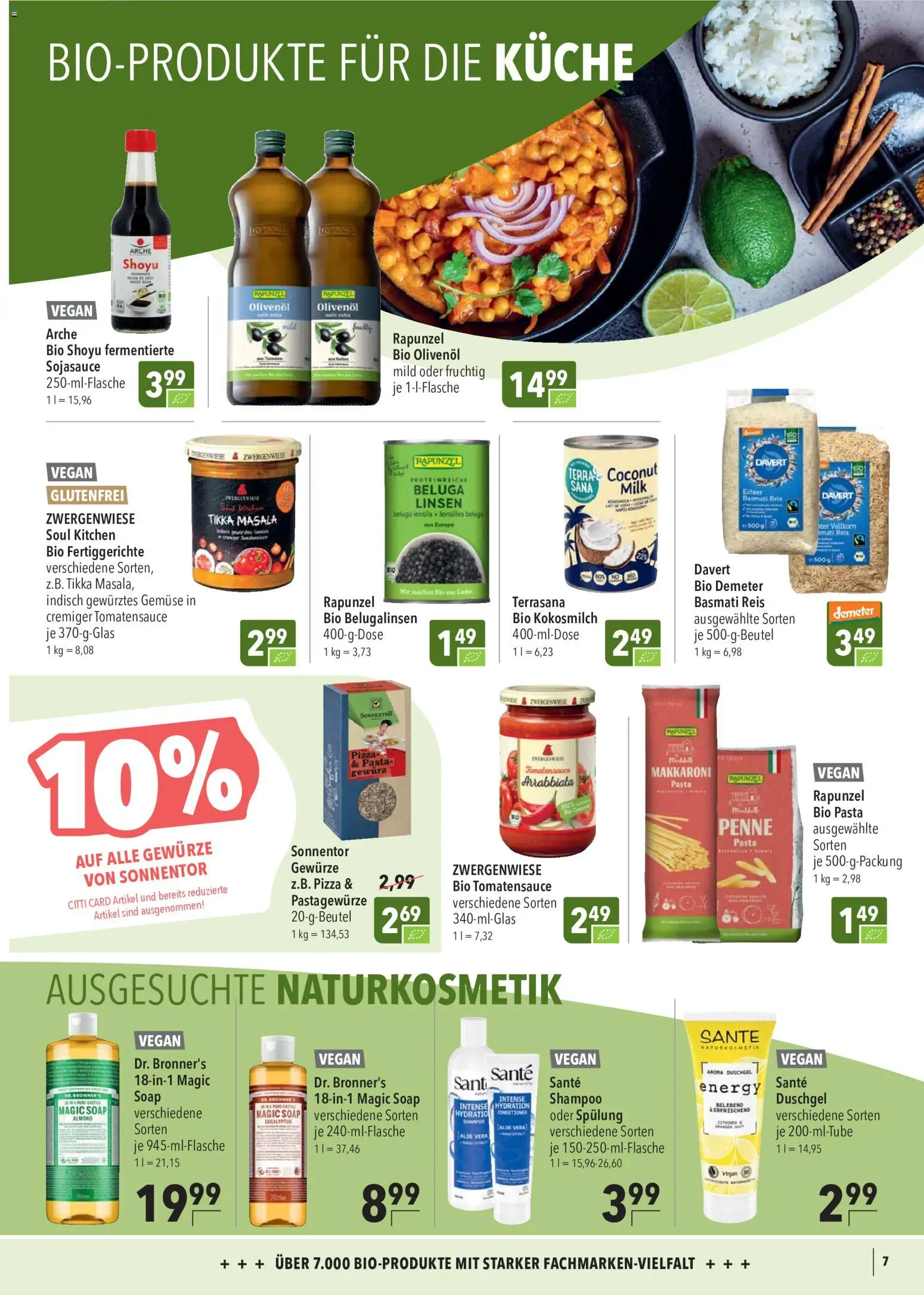 CITTI Markt Bio-Produkte – gültig ab 14.10.2026 | Seite: 7 | Produkte: Energy, Spülung, Fertiggerichte, Reis