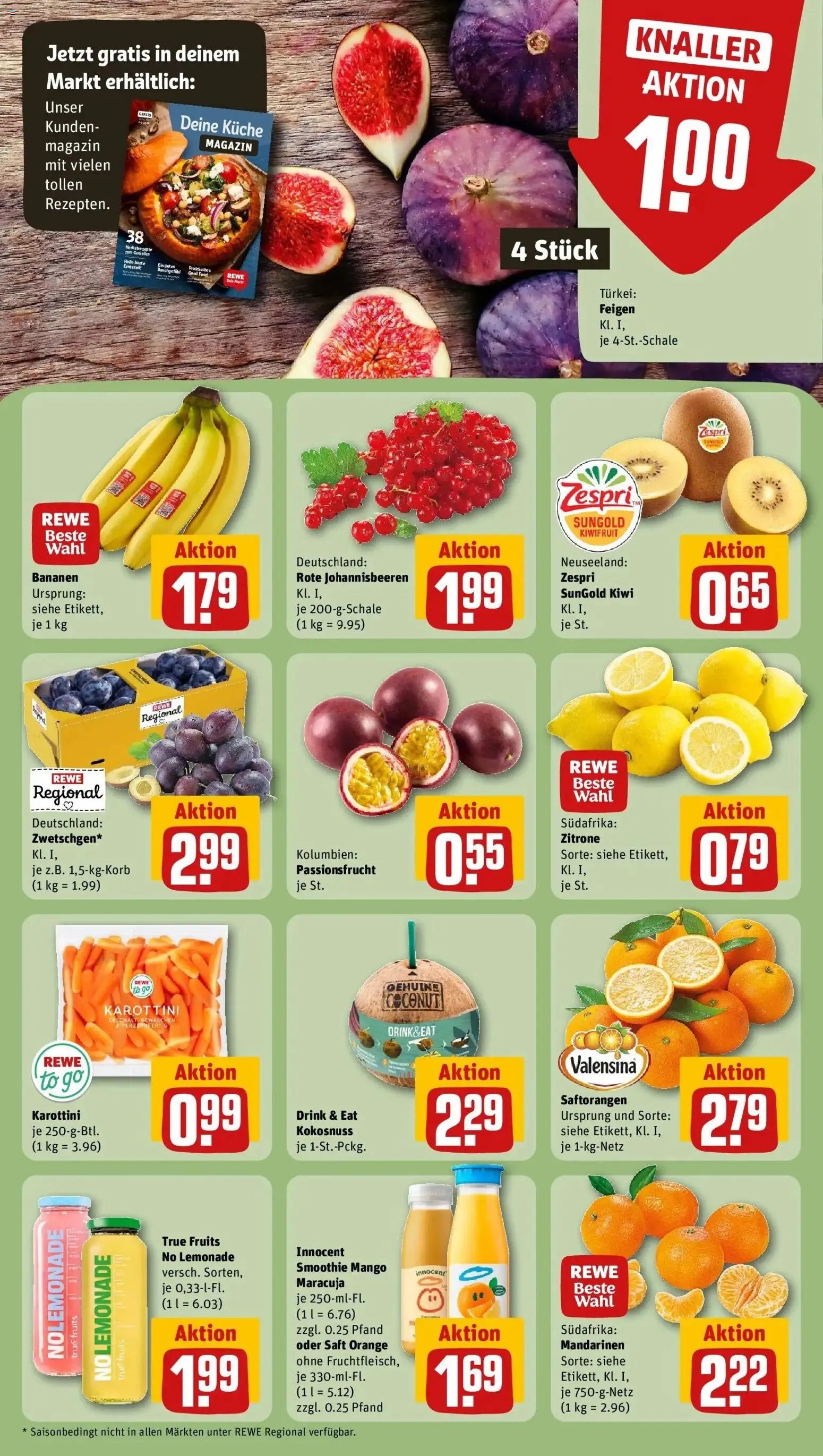 REWE Prospekt ab 07.09.2026 zum Blättern » Angebote | Seite: 6 | Produkte: Bananen, Valensina, Zitrone, Kiwi
