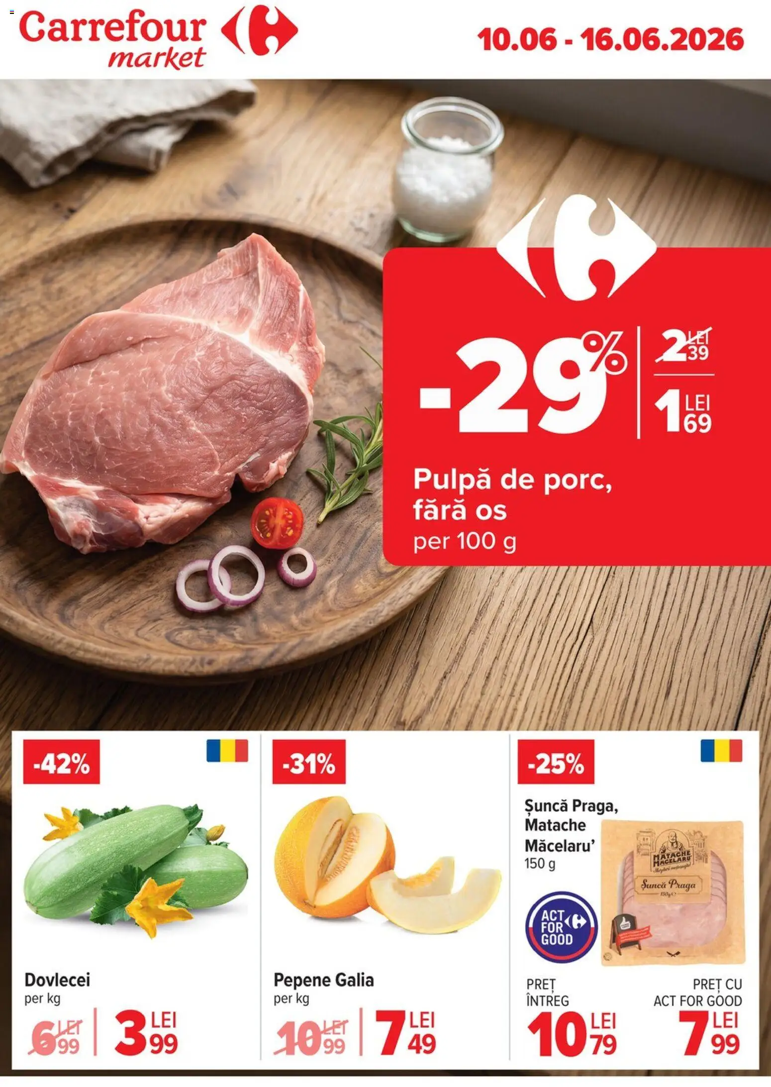 Noul catalog Carrefour – valabil de la 10.06.2026 | Pagină: 1 | Produse: Șuncă