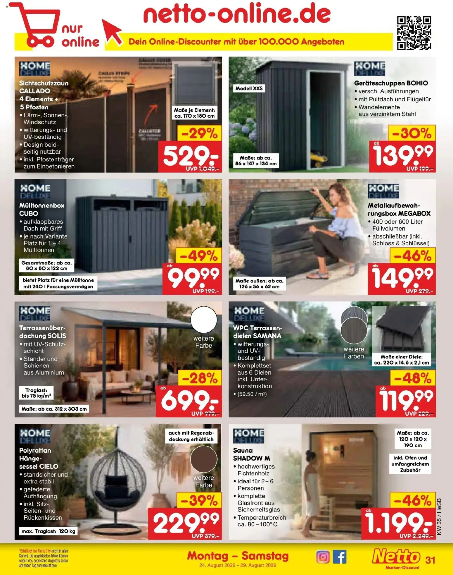 Netto Marken-Discount Prospekt Hamburg (ab 24.08.2026) » Angebote | Seite: 45 | Produkte: Ofen, Sessel