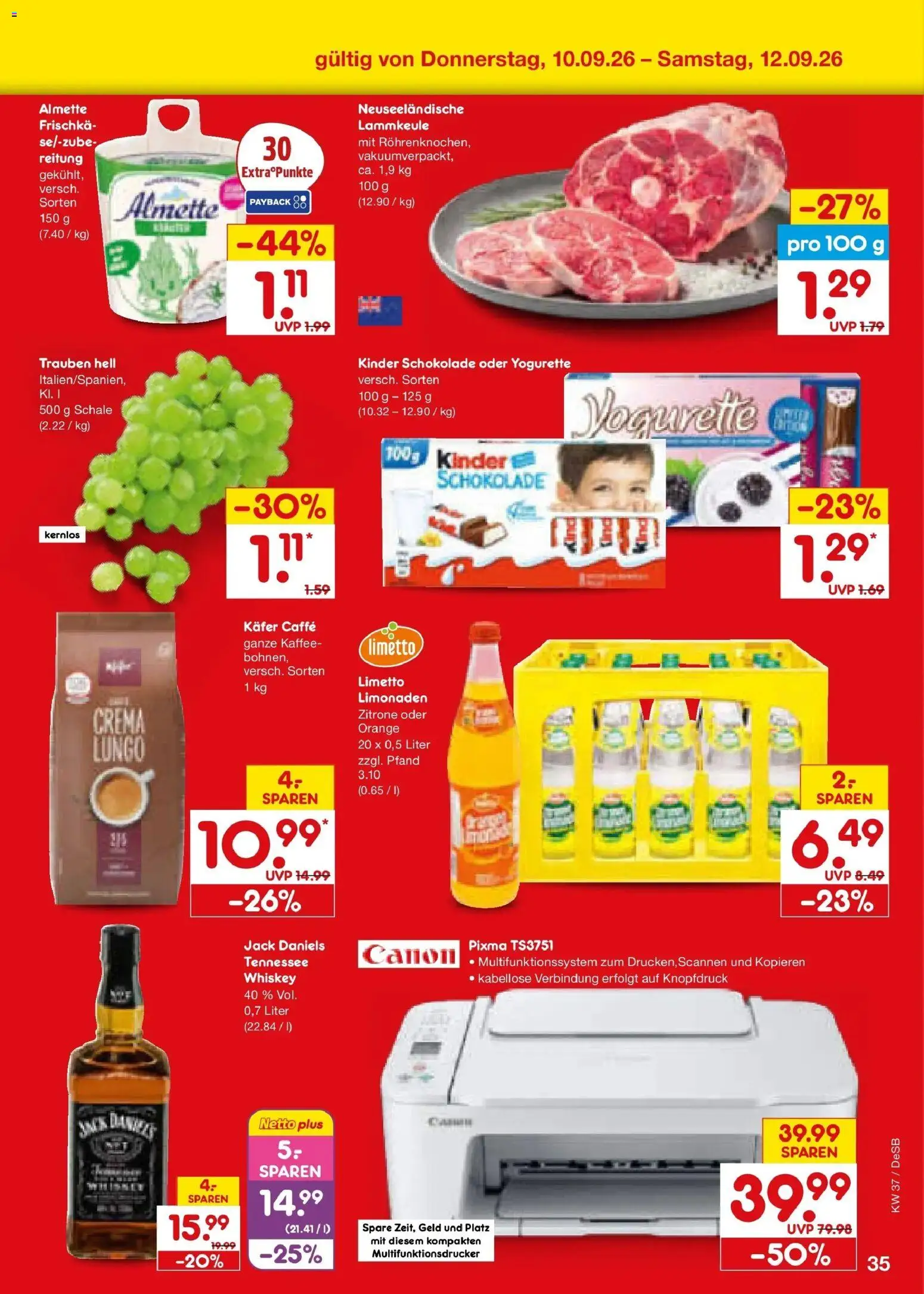 Netto Marken-Discount Prospekt Waiblingen-Bittenfeld – gültig ab 07.09.2026 | Seite: 53 | Produkte: Almette, Trauben, Zitrone, Whiskey