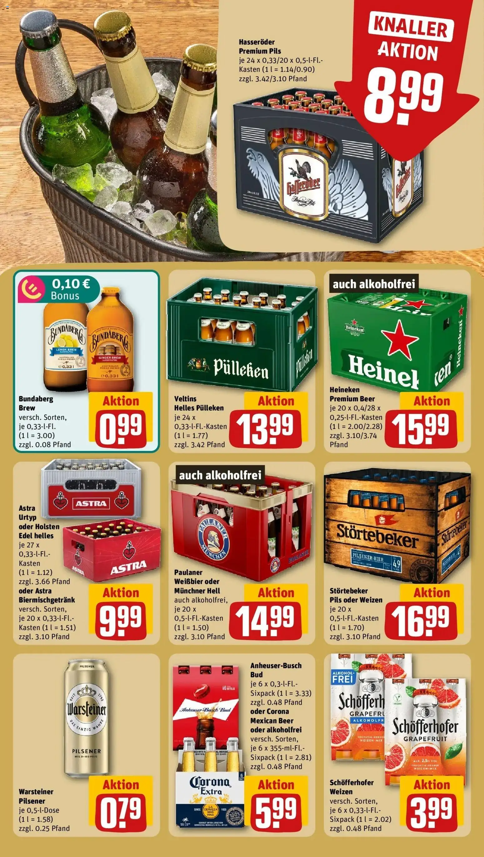 REWE Prospekt ab 19.10.2026 zum Blättern » Angebote | Seite: 23 | Produkte: Helles pulleken, Astra, Heineken, Warsteiner