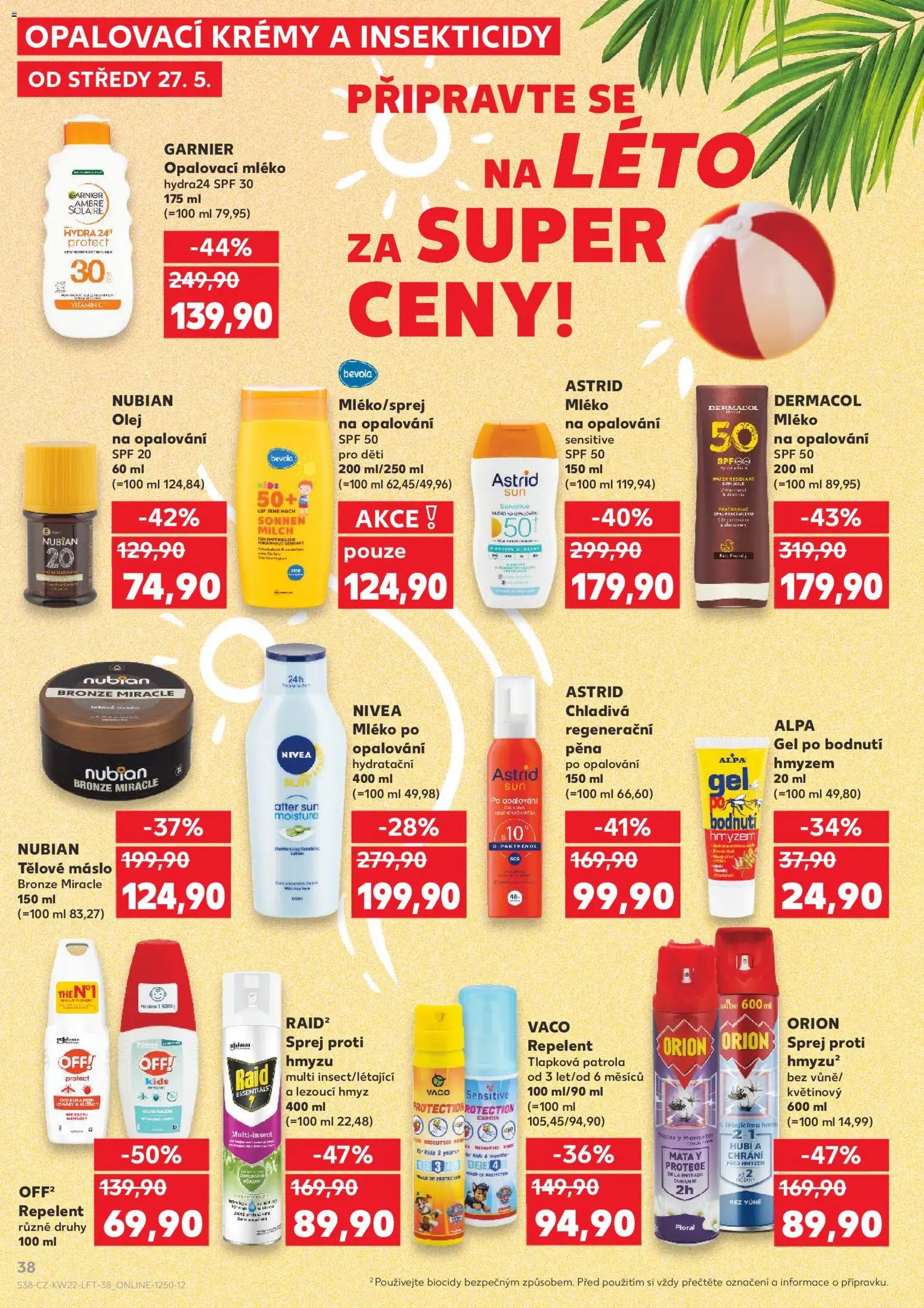 Kaufland leták - Chomutov od 27.05.2026 | Strana: 38 | Produkty: Mléko, Olej, Bevola, Raid