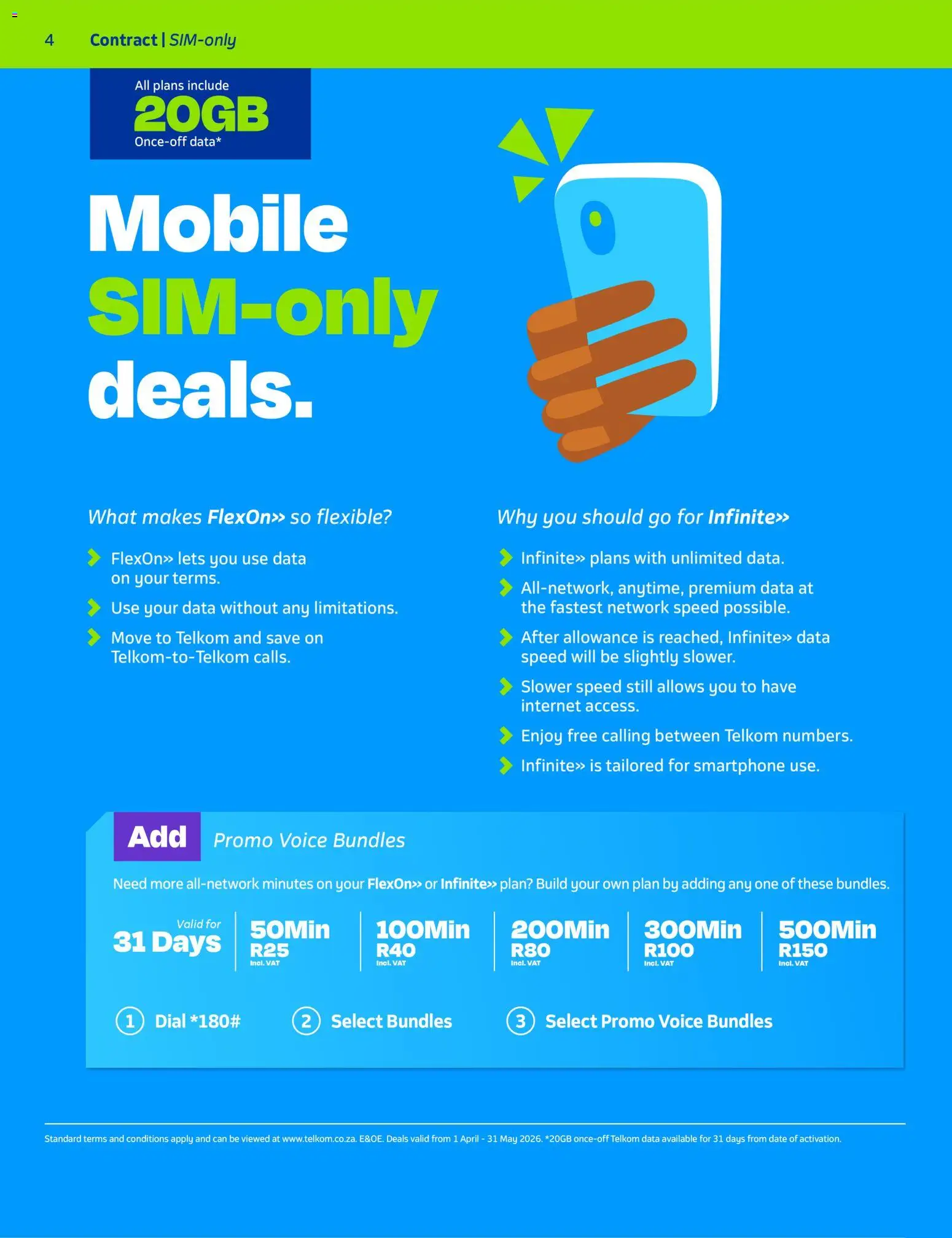 New Telkom catalogue – valid from 01.04.2026 | Page: 4 | Products: Data, Smartphone