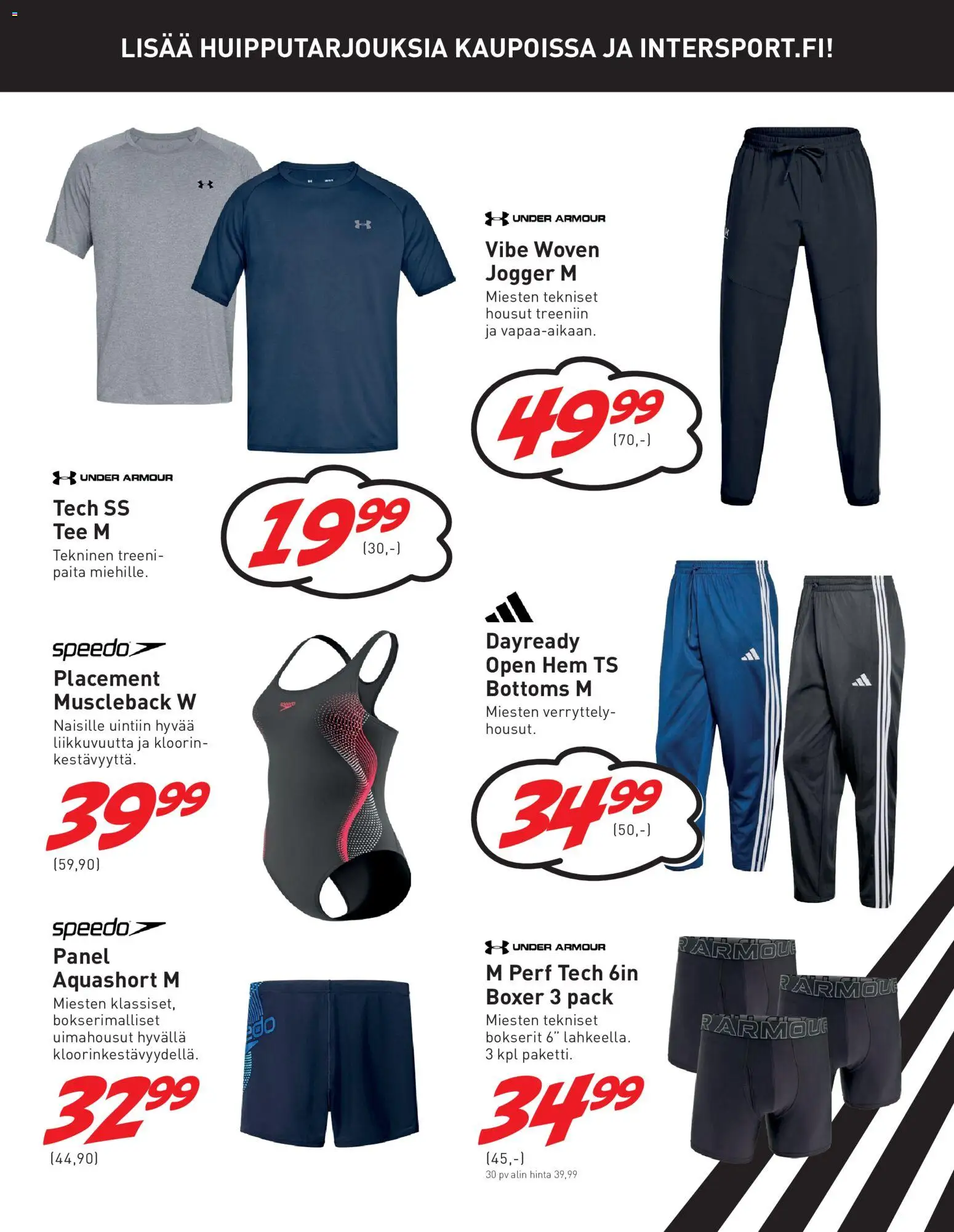 Intersport tarjoukset – voimassa 27/10/2026 alkaen | Sivu: 11 | Tuotteet: Uimahousut, Housut, Bokserit, Tee